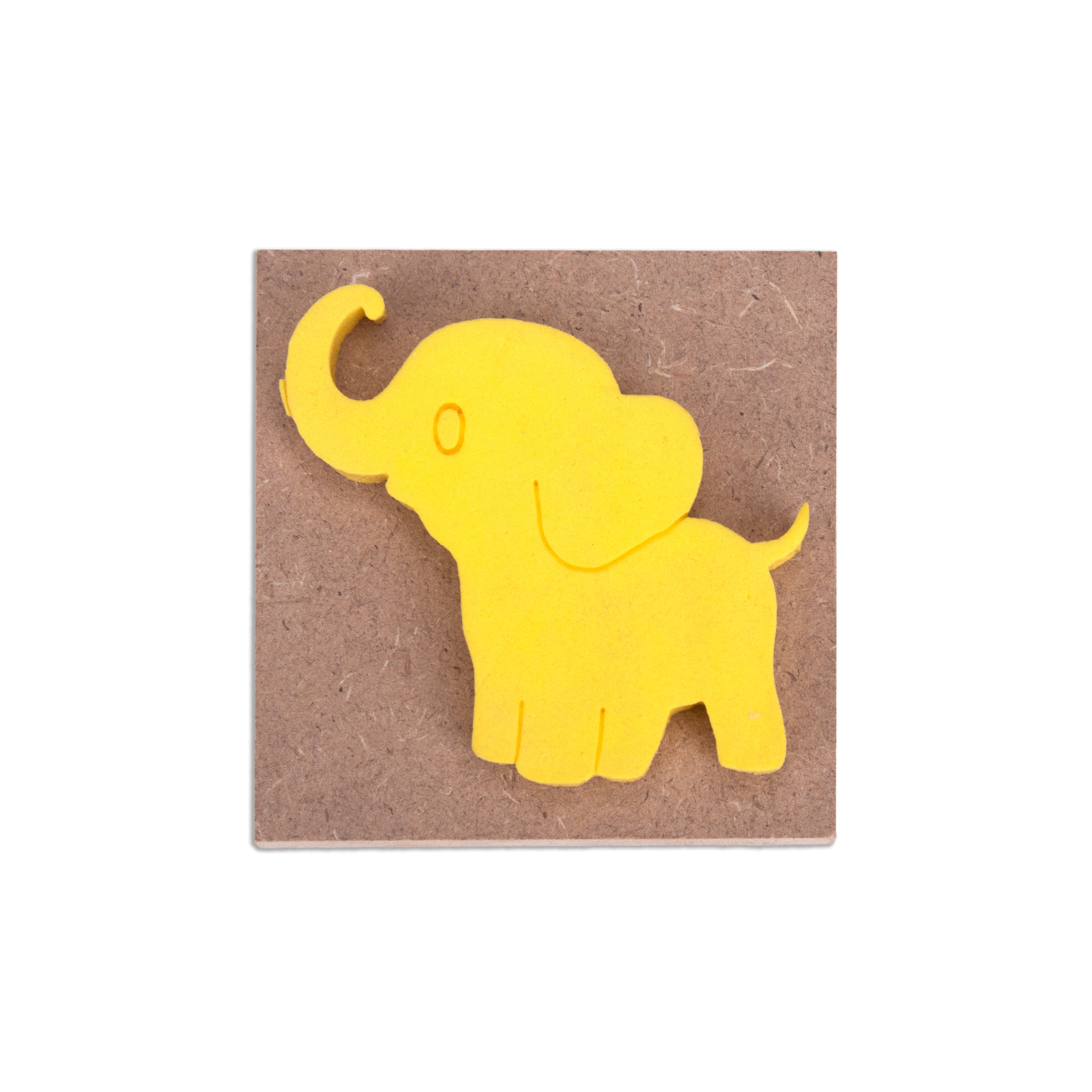 Foam Stamp Baby Elephant 4.4 x 4.4cm X 5mm Thick (MDF Base 5.5mm thick square 5 x 5cm) 1pc
