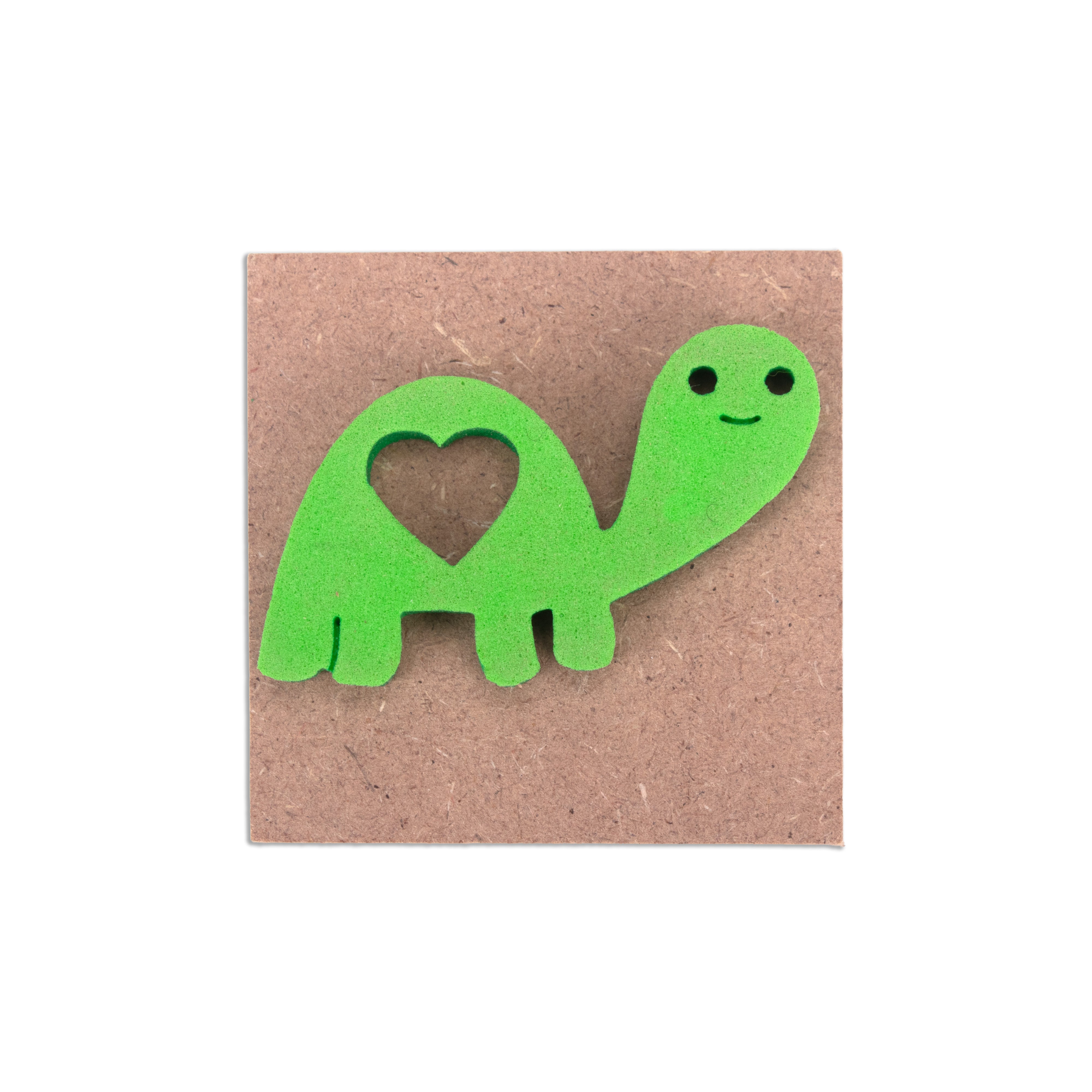 Foam Stamp Turtle Love 4.5 x 3.2cm X 5mm Thick (MDF Base 5.5mm thick square 5 x 5cm) 1pc