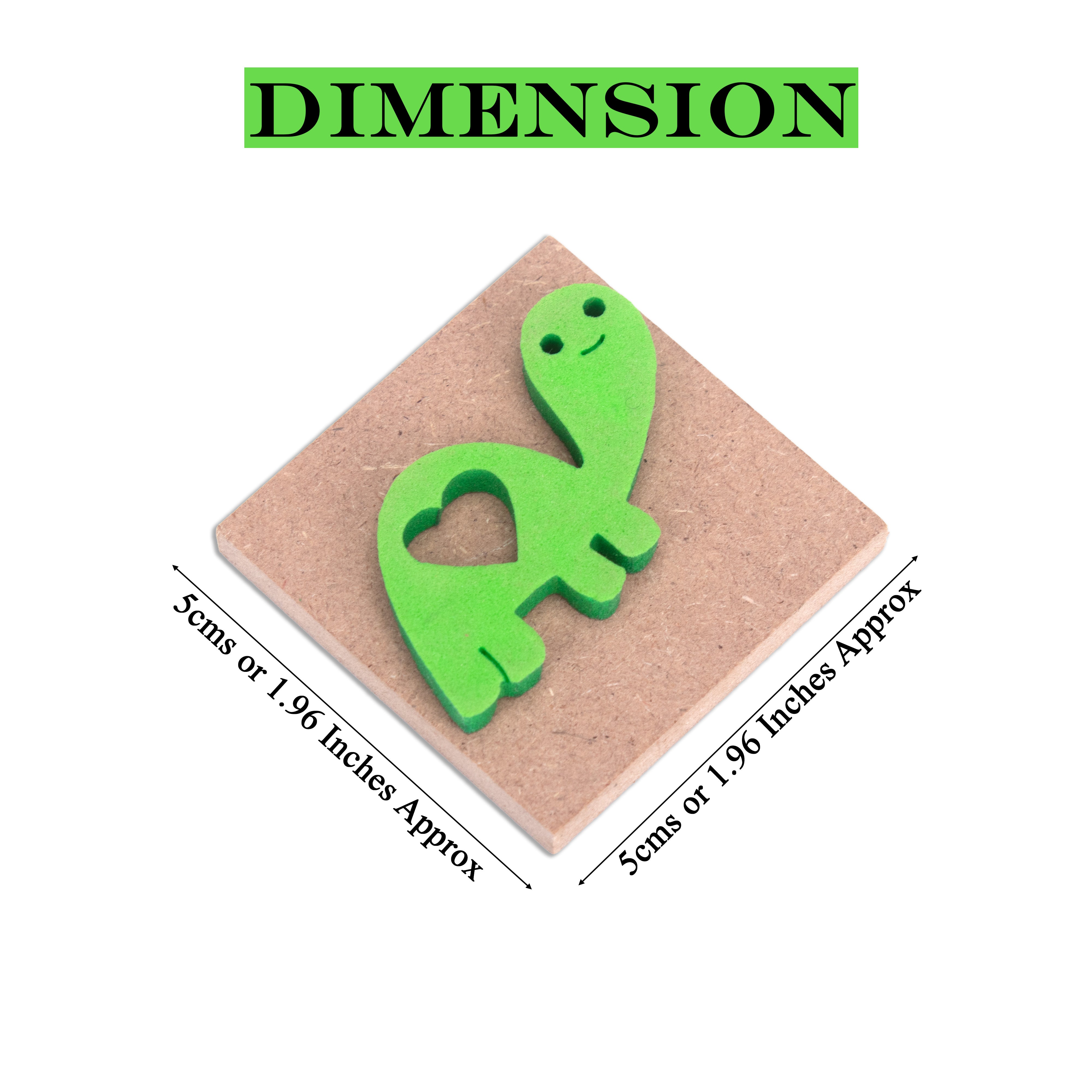 Foam Stamp Turtle Love 4.5 x 3.2cm X 5mm Thick (MDF Base 5.5mm thick square 5 x 5cm) 1pc