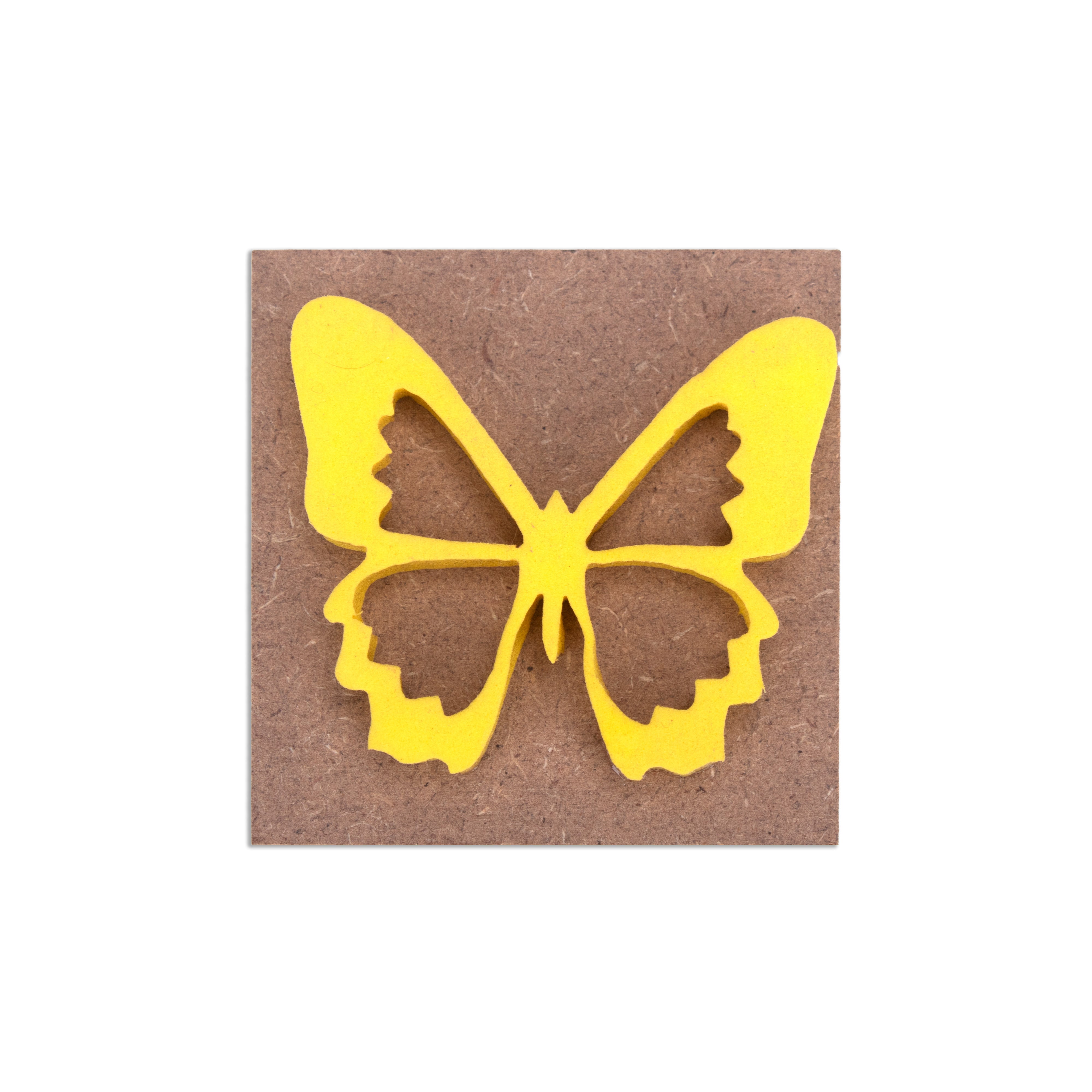 Foam Stamp Whimsy Flutter 4.5 x 4cm X 5mm Thick (MDF Base 5.5mm thick square 5 x 5cm) 1pc