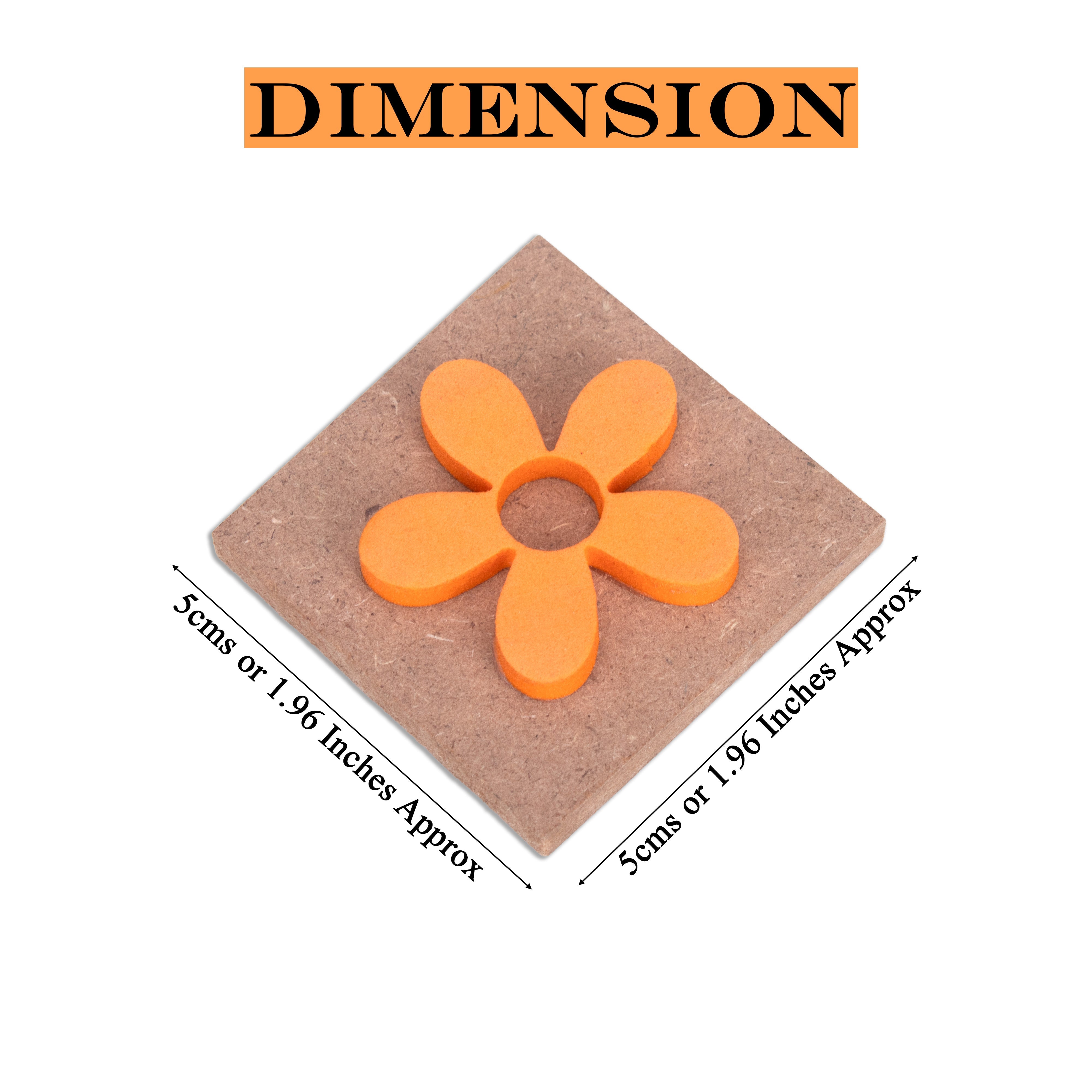 Foam Stamp Garden Bloom 4cm Dia X 5mm Thick (MDF Base 5.5mm thick round 5cm dia) 1pc