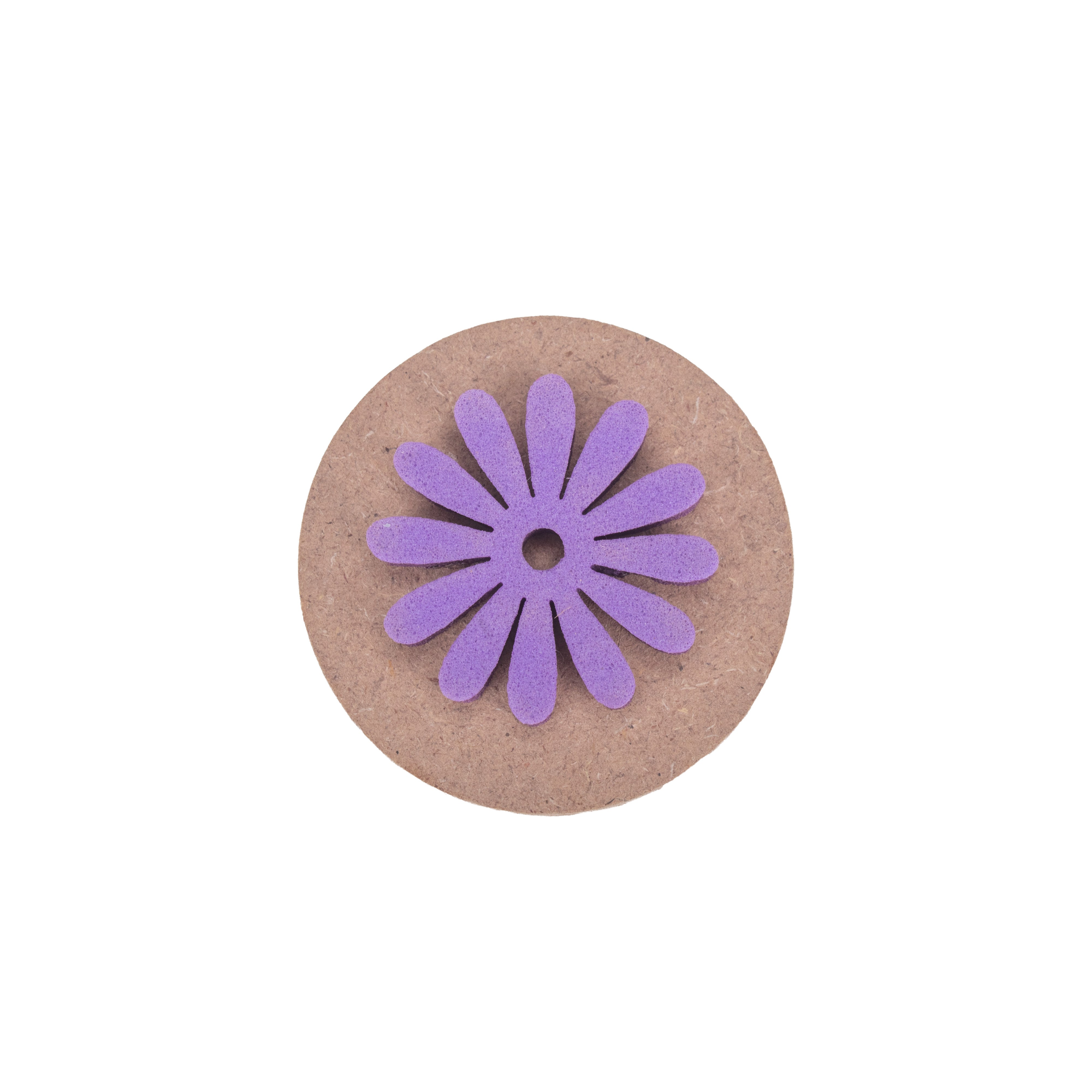 Foam Stamp English Daisy 3.5 X 3.5cm X 5mm Thick (MDF Base 5.5mm thick round 5cm dia) 1pc
