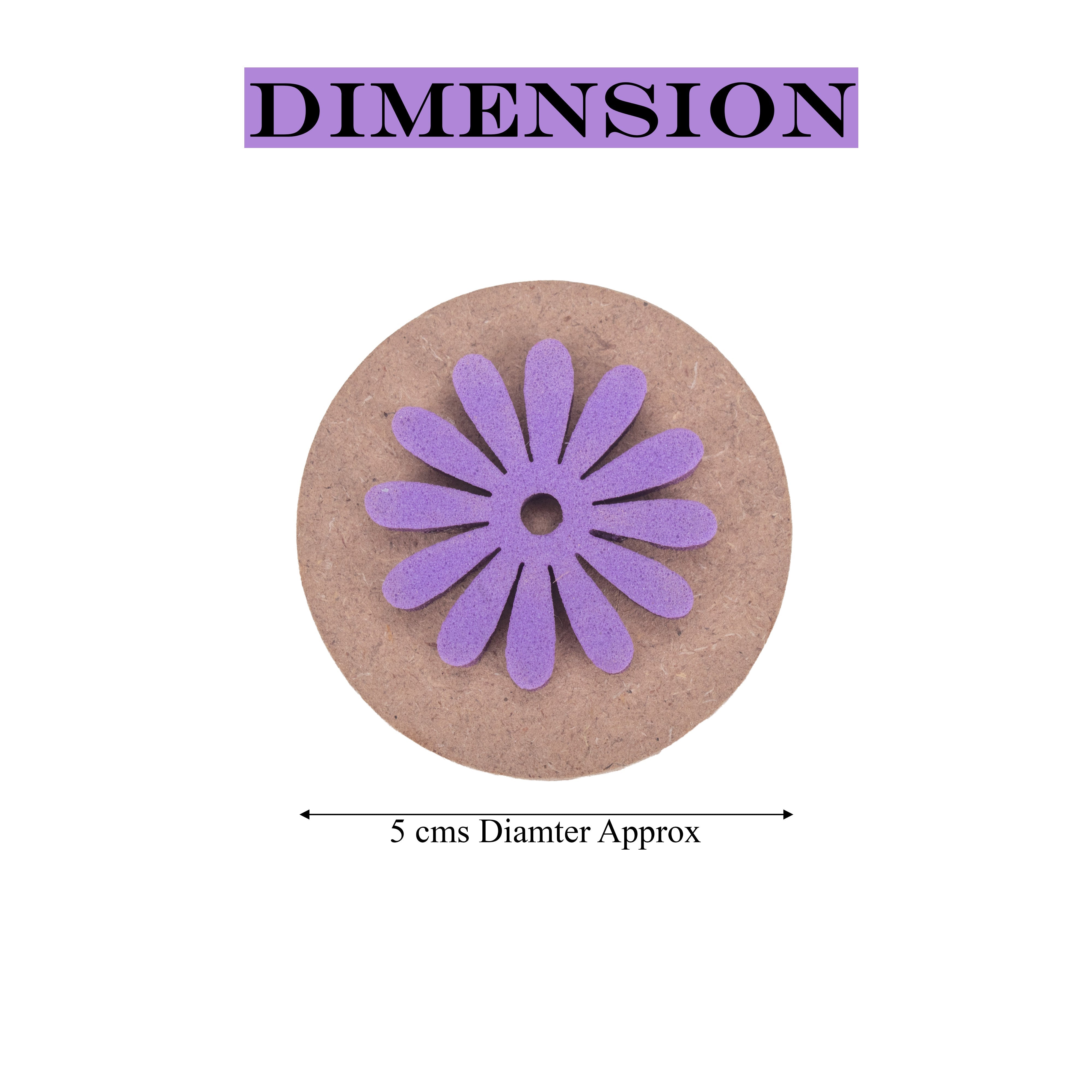 Foam Stamp English Daisy 3.5 X 3.5cm X 5mm Thick (MDF Base 5.5mm thick round 5cm dia) 1pc