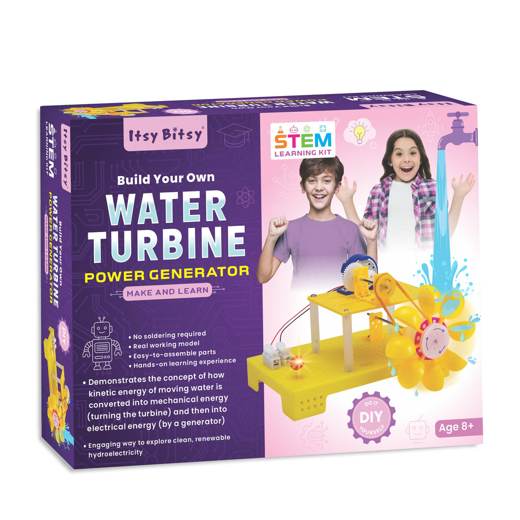 DIY STEM Learning Kit Build Your Own Water Turbine Power Generator 1 BOX