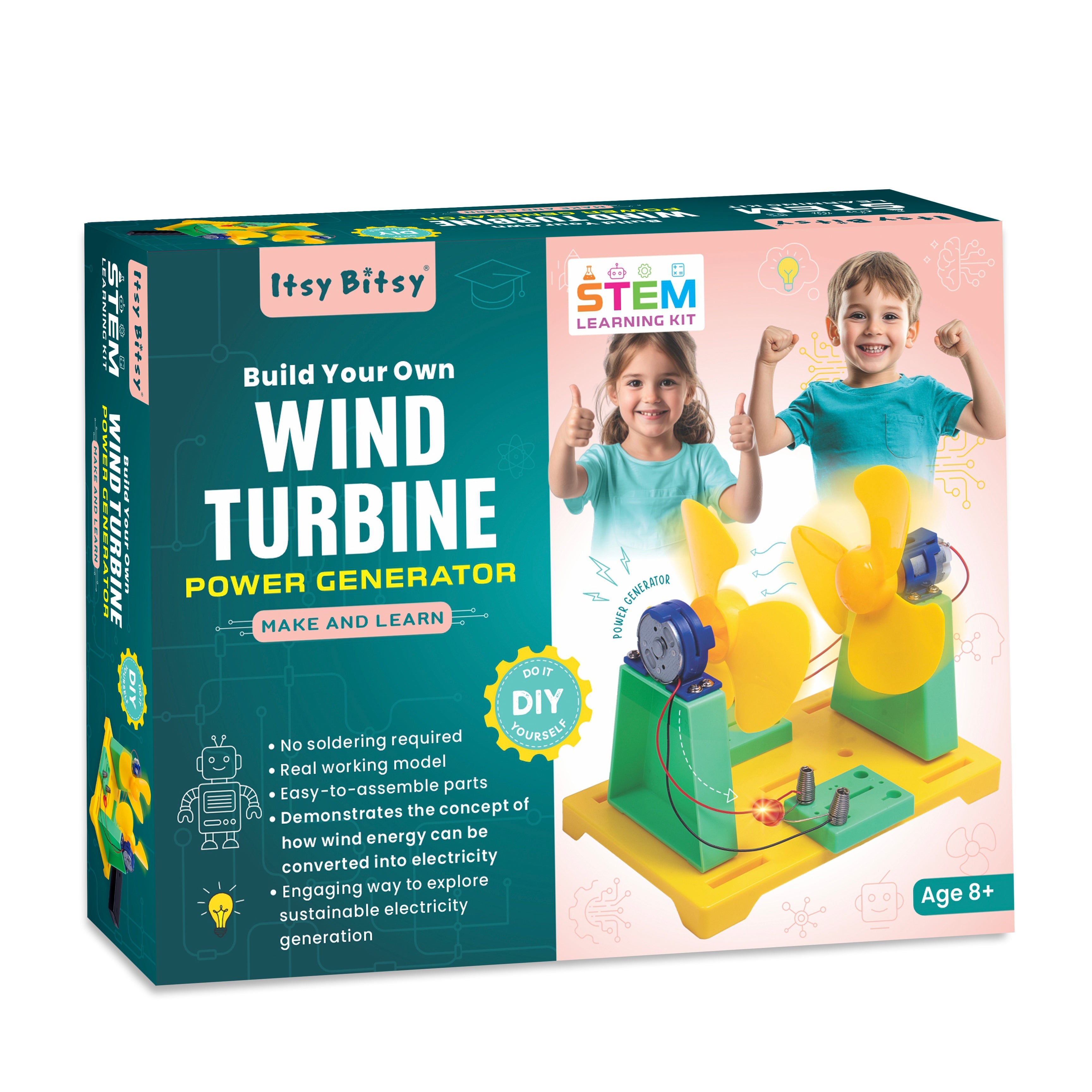 DIY Stem Learning Kit Build Your Own Wind Turbine Power Generator 1 BOX