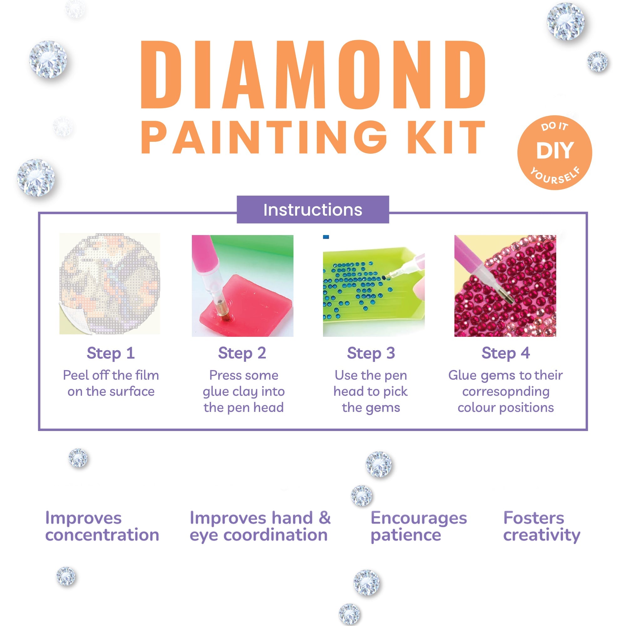 (15 x 15 cm) - 5D Diamond Painting - Dog  Matching Frame Combo
