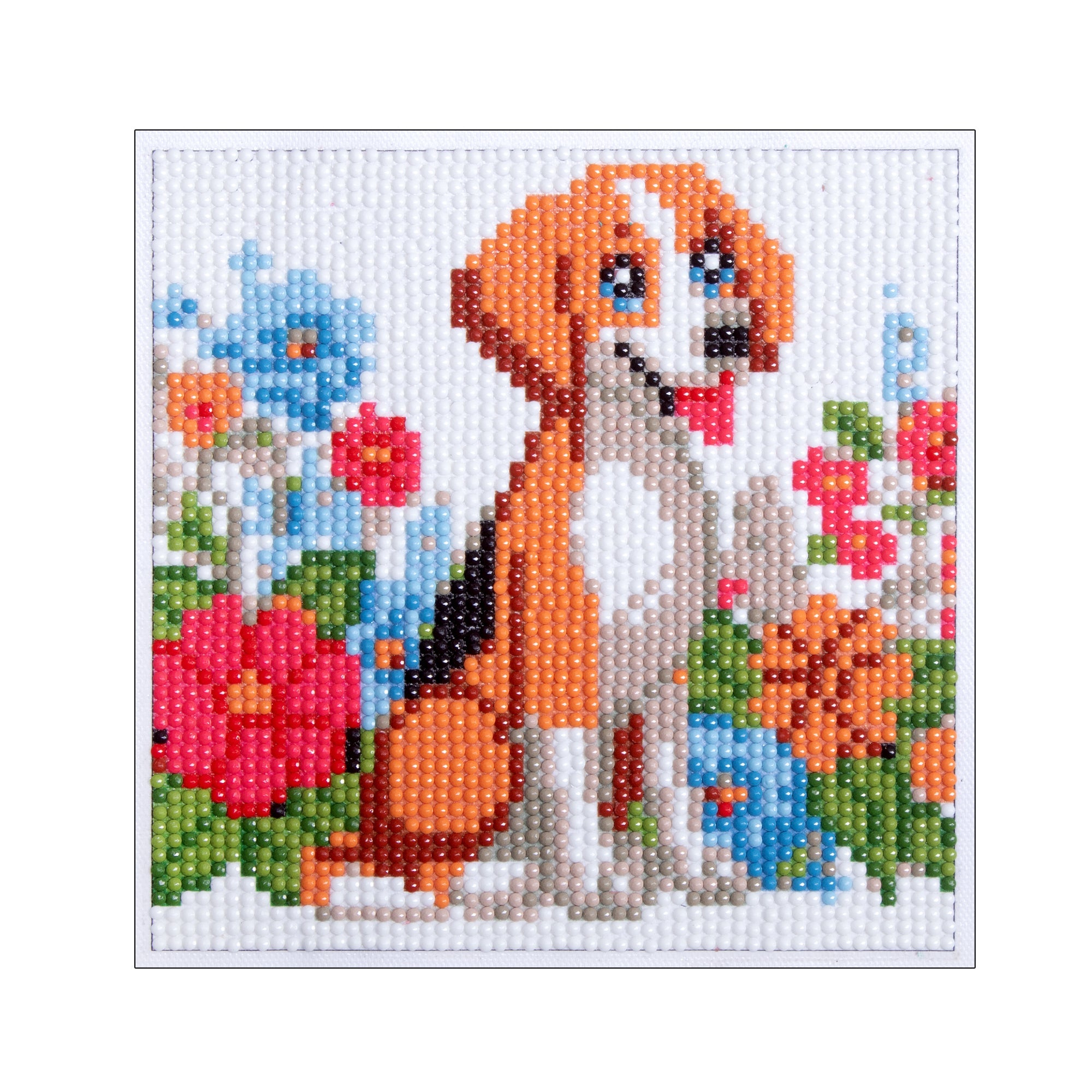 (15 x 15 cm) - 5D Diamond Painting - Dog  Matching Frame Combo