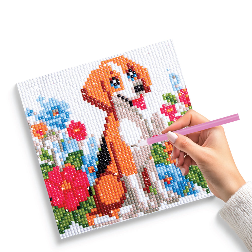 (15 x 15 cm) - 5D Diamond Painting - Dog  Matching Frame Combo
