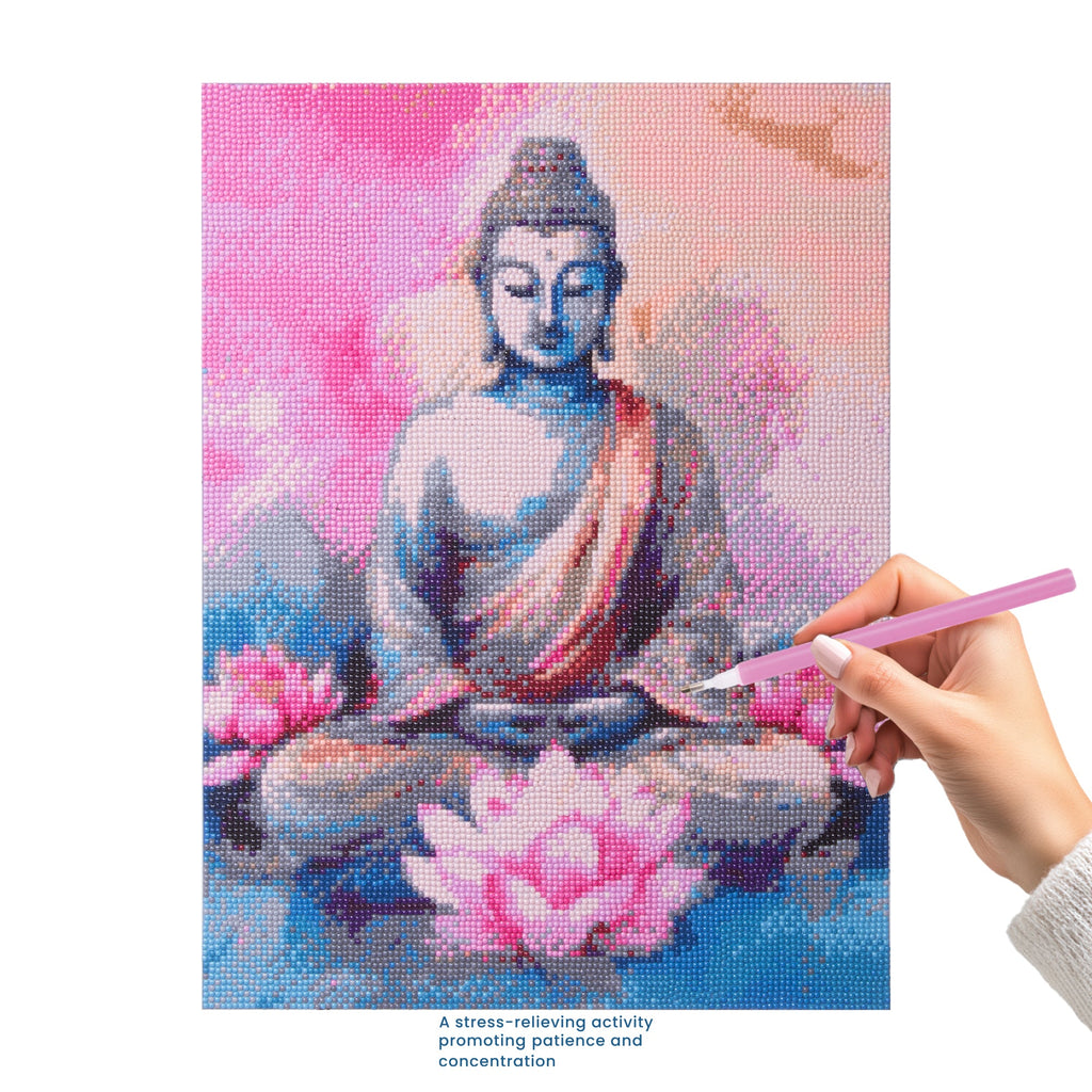 (40 x 50 cm) - 5D Diamond Painting - Enchanted Buddha  Matching Frame Combo