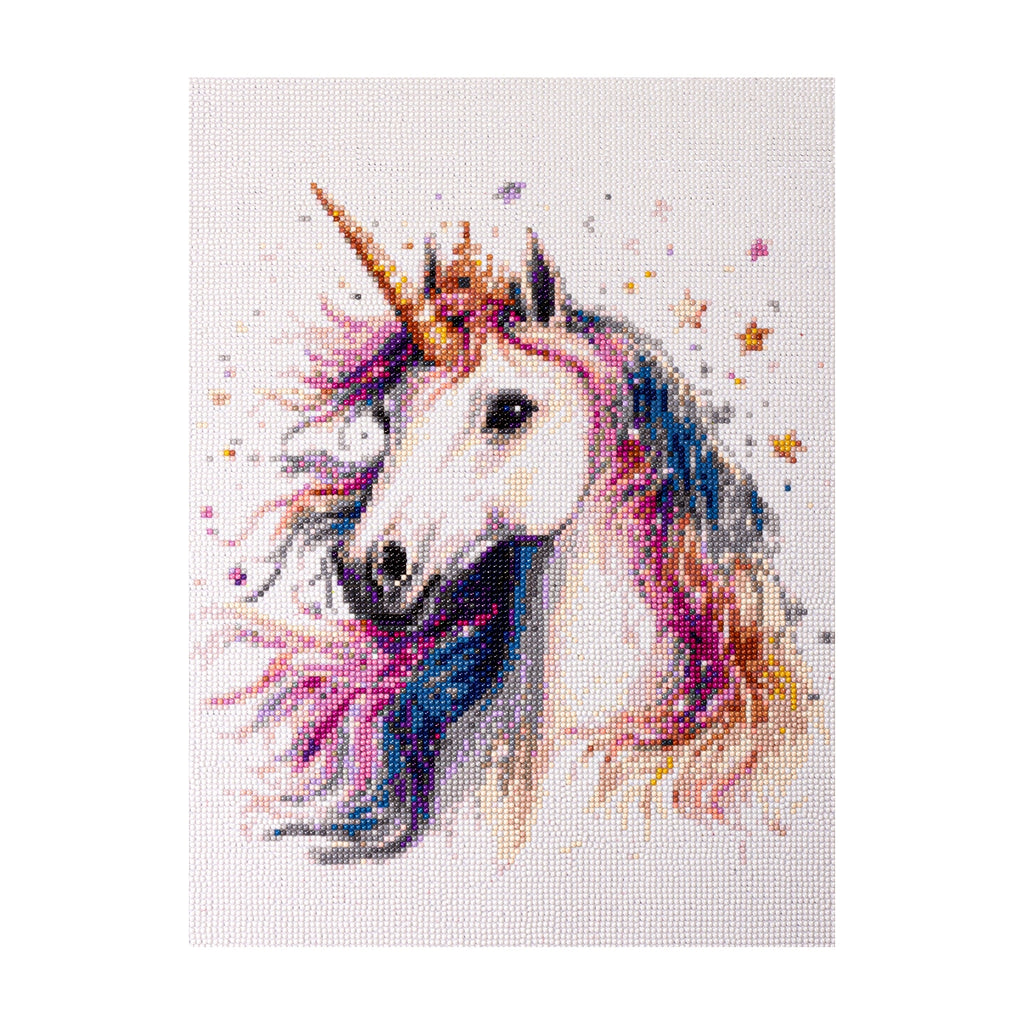 (40 x 50 cm) - 5D Diamond Painting - Sparkle Unicorn Yellow  Matching Frame Combo