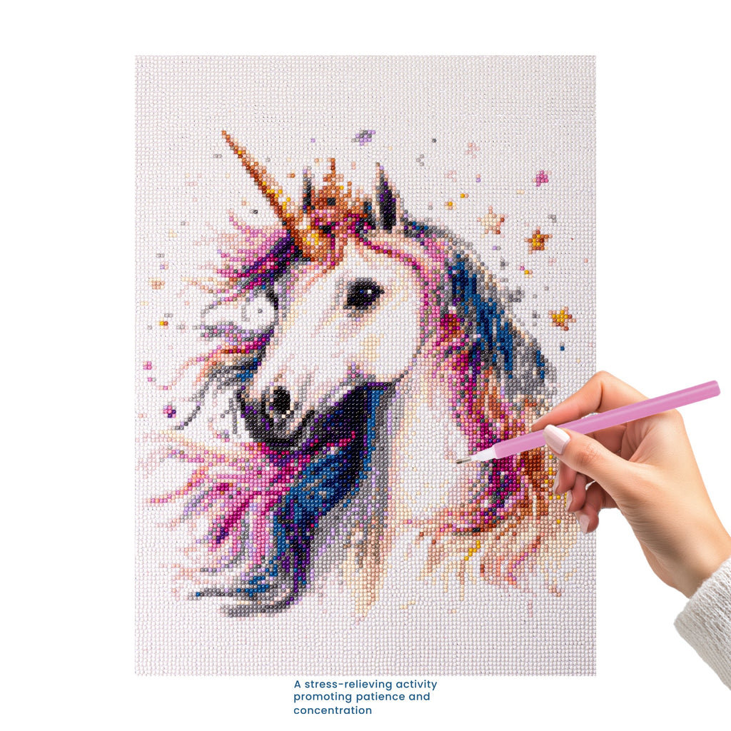 5D Diamond Painting Kit Sparkle Unicorn Yellow 40 X 50 cm 1pc Acetate Box