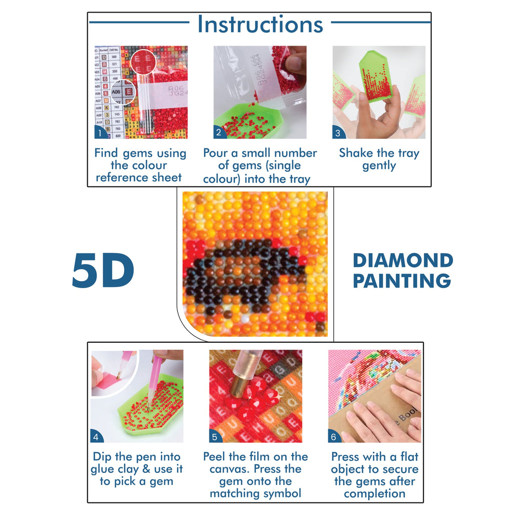 (40 x 50 cm) - 5D Diamond Painting - Sunflower Vase  Matching Frame Combo