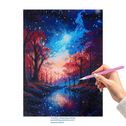 (40 x 50 cm) - 5D Diamond Painting - Starry Sky  Matching Frame Combo