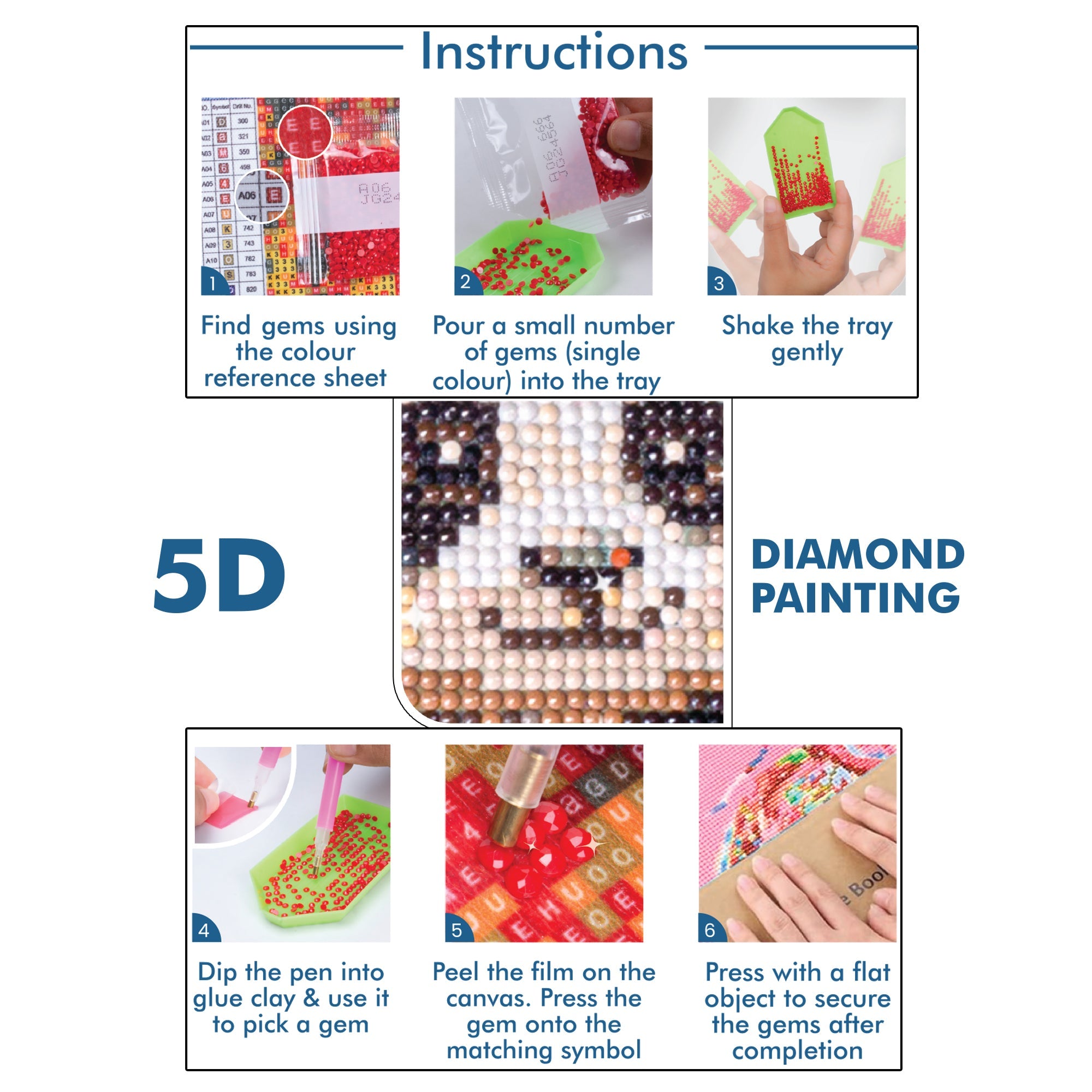 (30 X 30 cm) - 5D Diamond Painting - Playful Panda  Matching Frame Combo