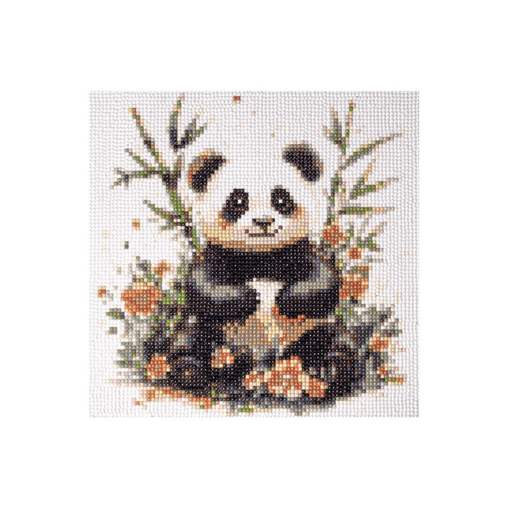 (30 X 30 cm) - 5D Diamond Painting - Playful Panda  Matching Frame Combo