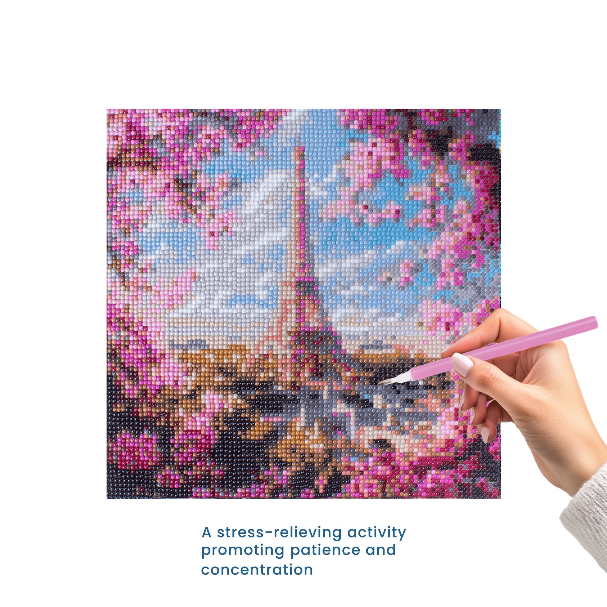 (30 X 30 cm) - 5D Diamond Painting - Blossoms in Paris  Matching Frame Combo