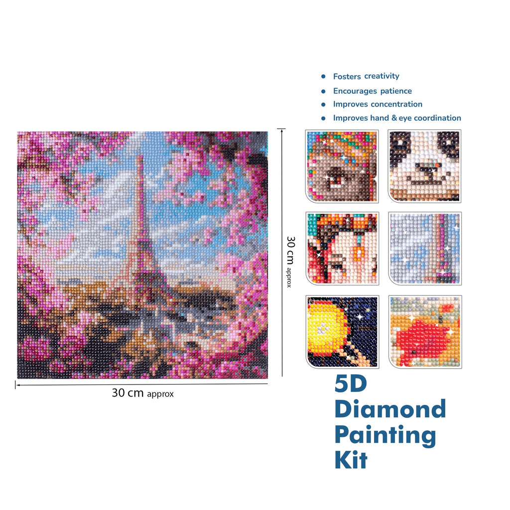 (30 X 30 cm) - 5D Diamond Painting - Blossoms in Paris  Matching Frame Combo