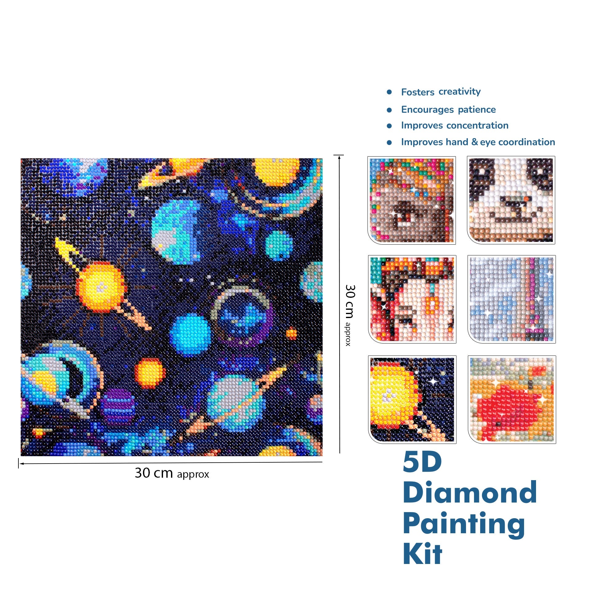 (30 X 30 cm) - 5D Diamond Painting - Mystic Galaxy  Matching Frame Combo