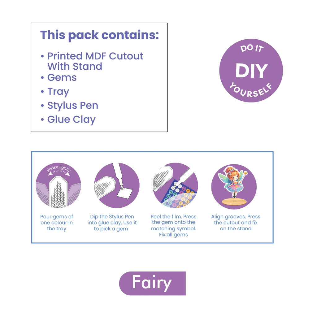 Diamond Painting Table Decor Fairy 10.5 X 11.2cm 1pc Box