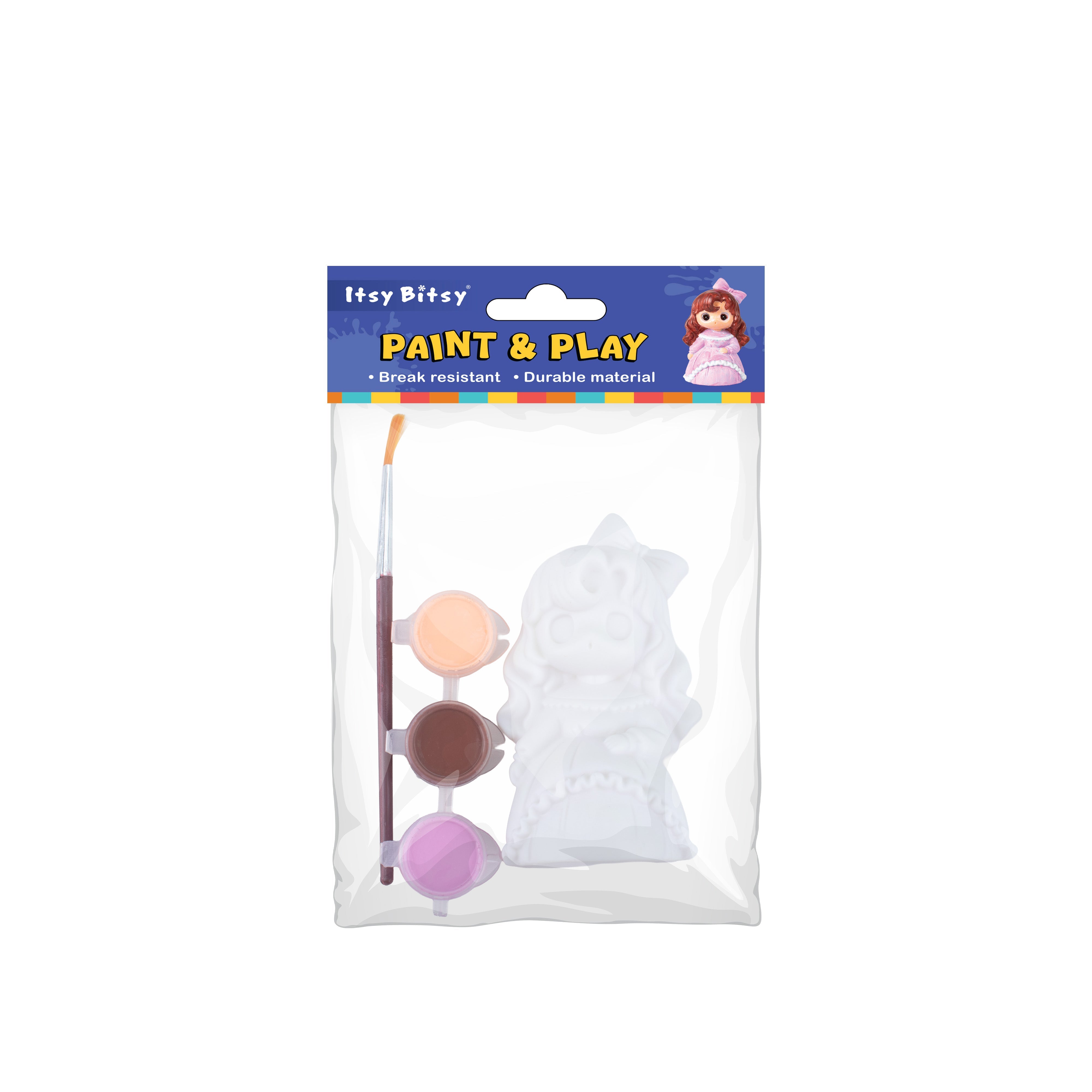 Paint And Play Create Your Own 3D Table Decor with Acrylic Paint and Brush Pretty Girl 1pc
