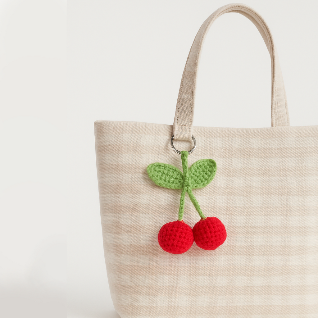 DIY Crochet Cherry Charms Makes 4 Box