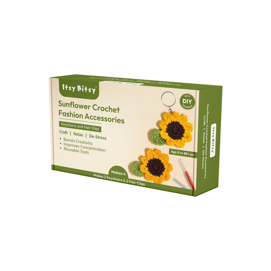 DIY Sunflower Crochet Fashion Accessories Makes 4 Box