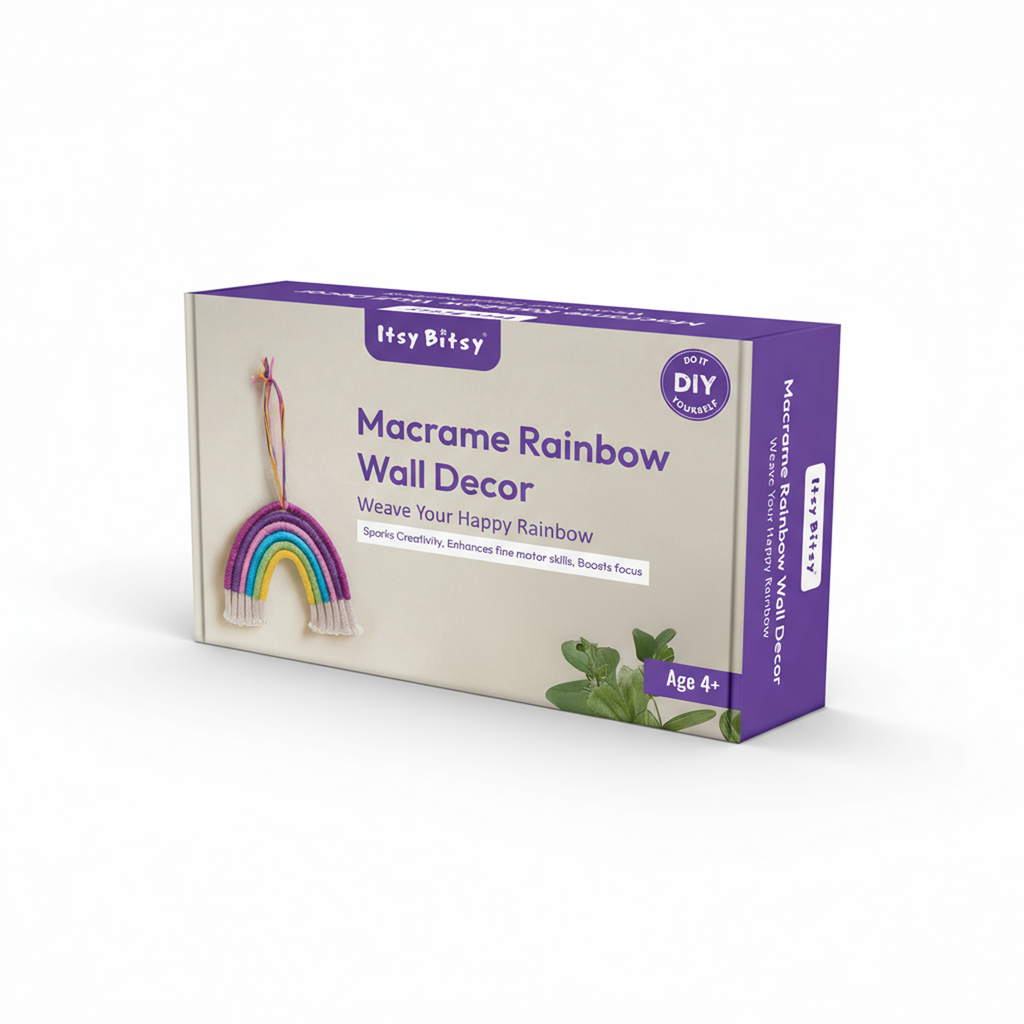 DIY Macrame Rainbow Wall Decor Box