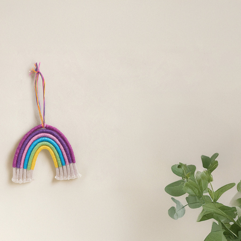 DIY Macrame Rainbow Wall Decor Box