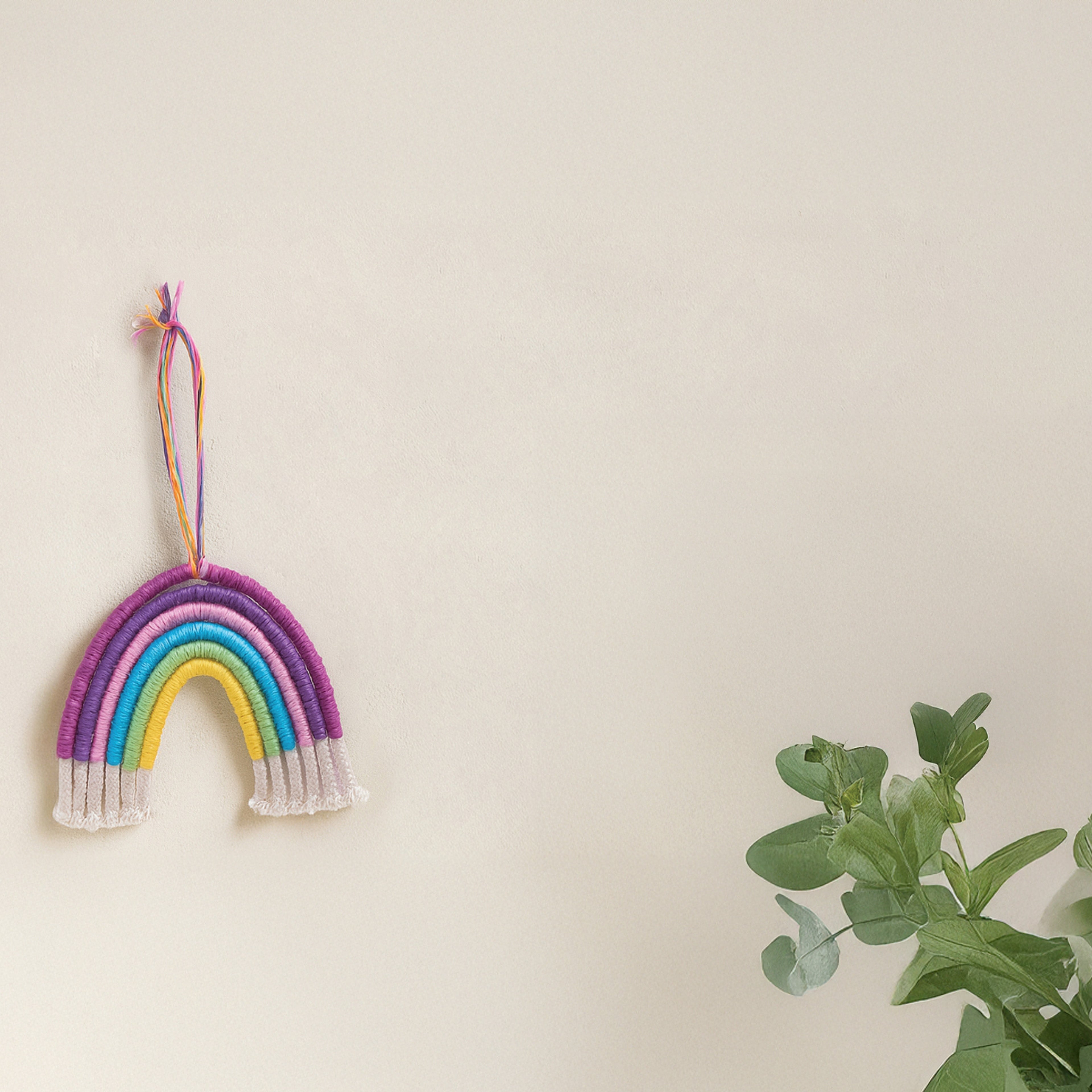 DIY Macrame Rainbow Wall Decor Box