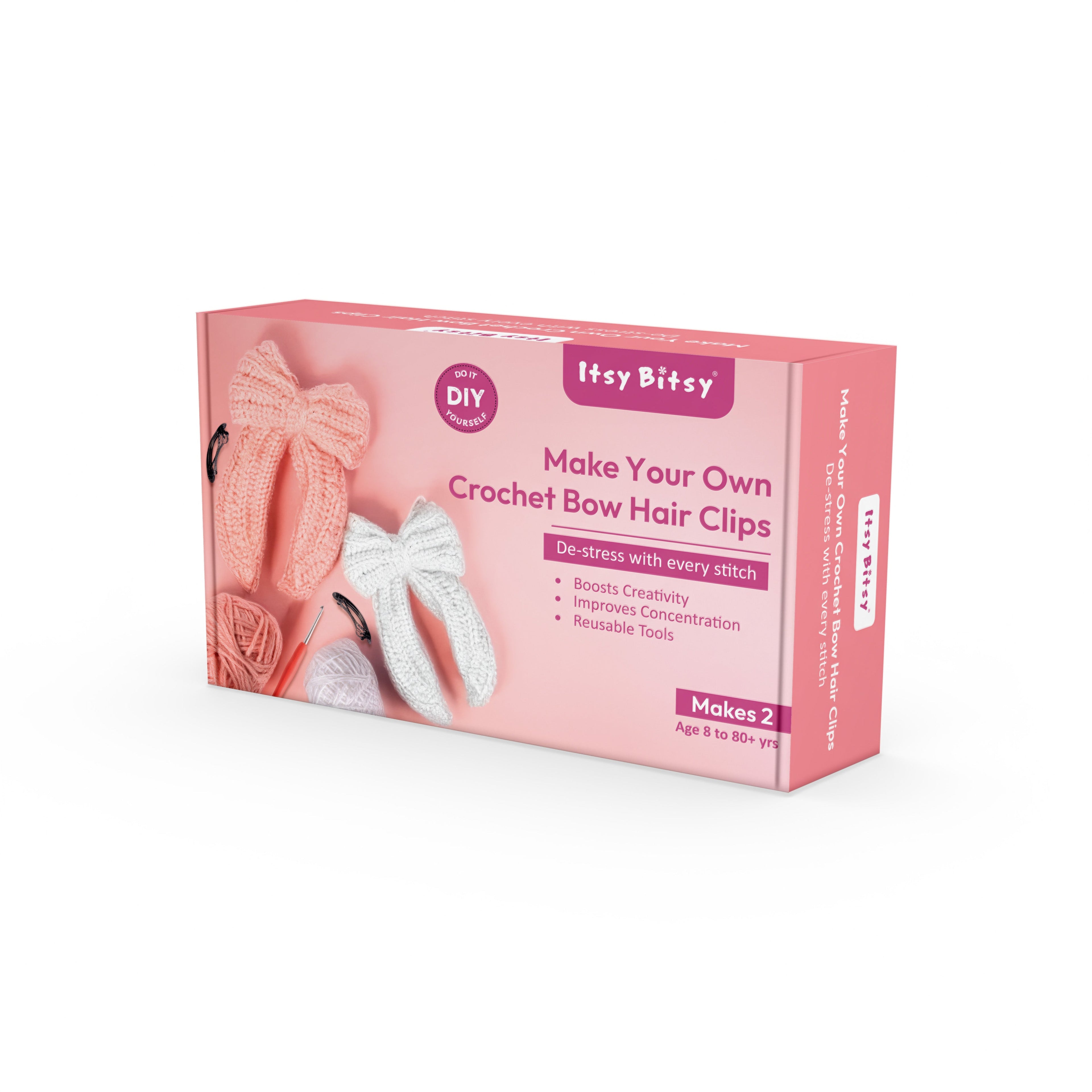 DIY Make Your Own Crochet Bow Hair Clips Box