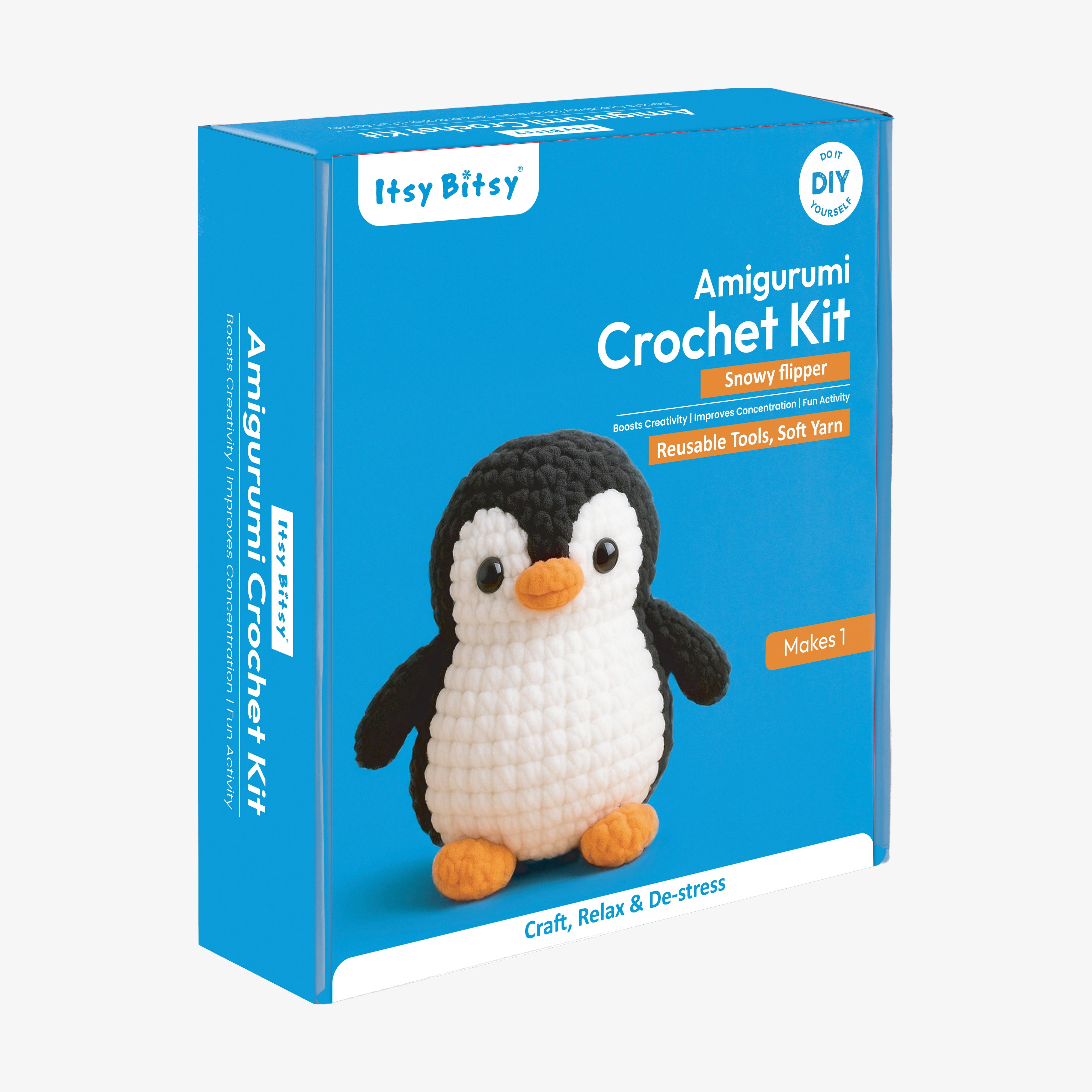 DIY Amigurumi Crochet Kit Snowy Flipper Box (Penguin)