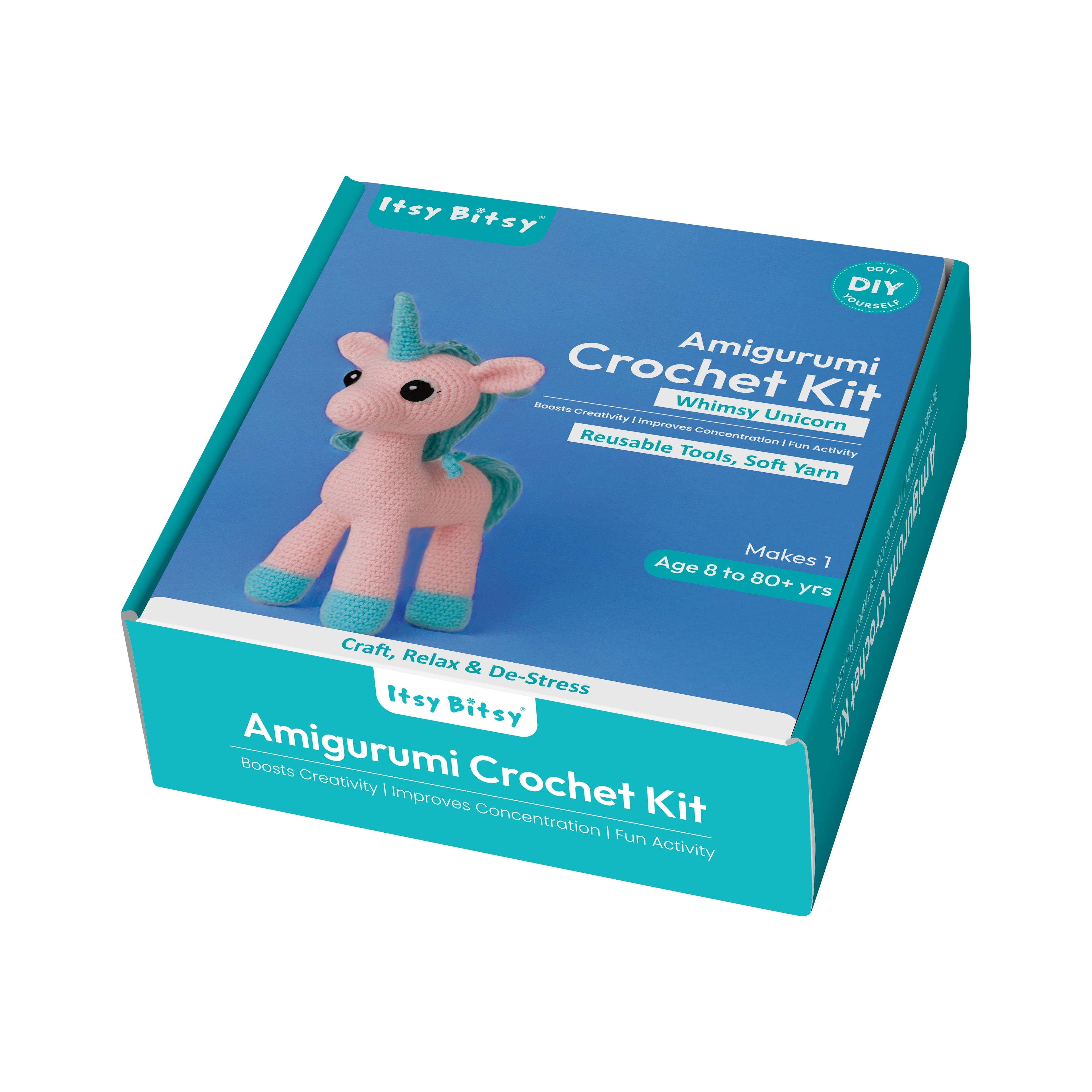 DIY Amigurumi Crochet Kit Whimsy Unicorn Box