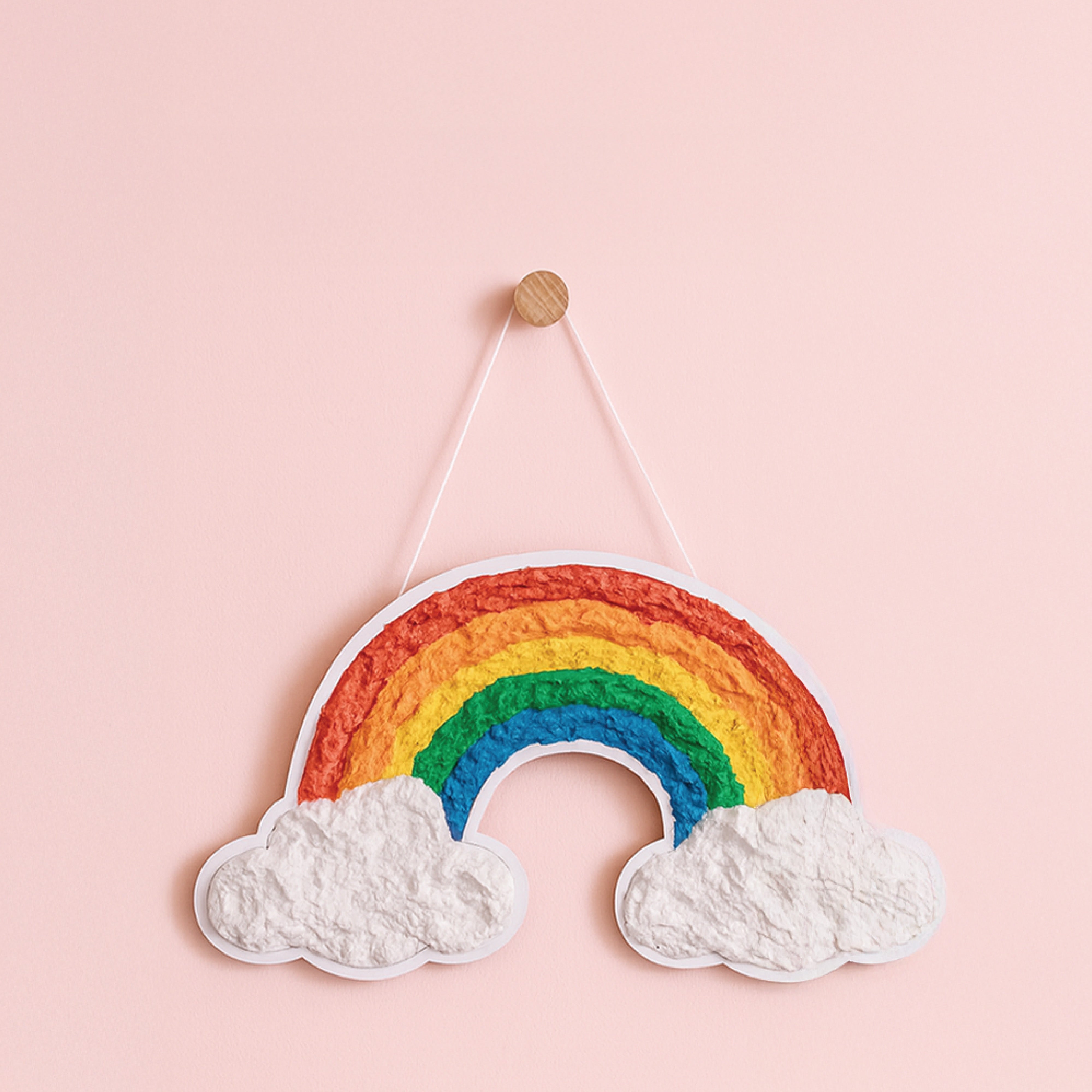 DIY Paper Pulp Art Decor Rainbow Box