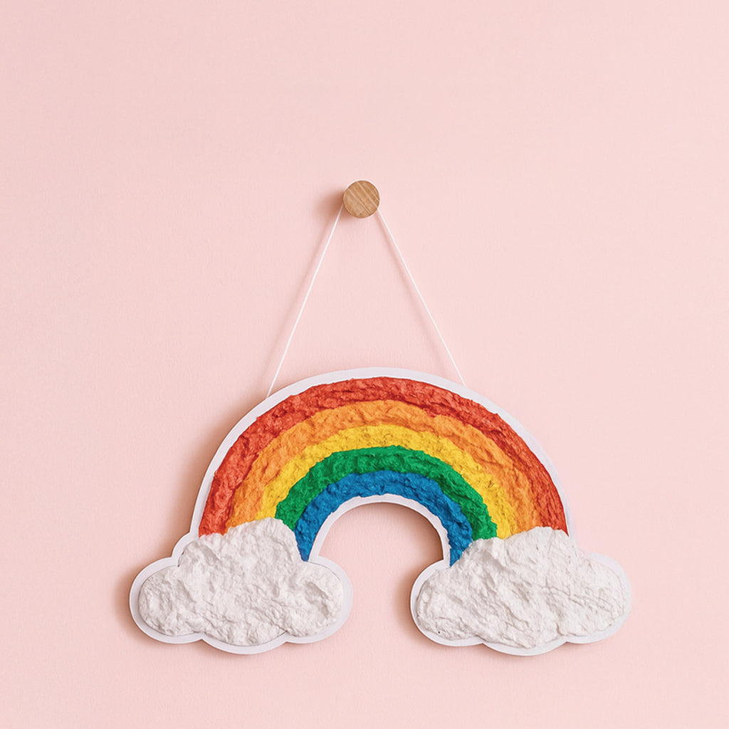 DIY Paper Pulp Art Decor Rainbow Box