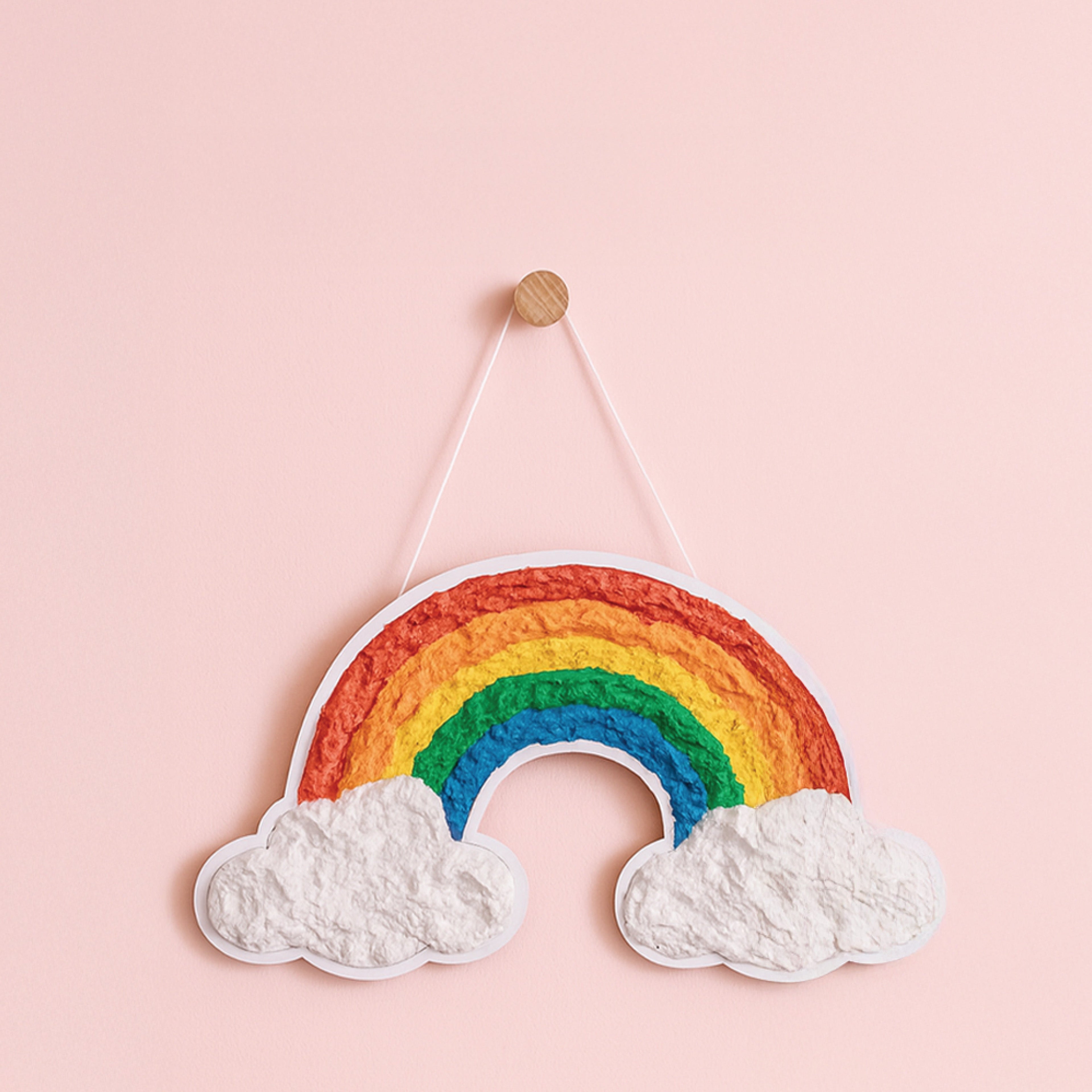 DIY Paper Pulp Art Decor Rainbow Box