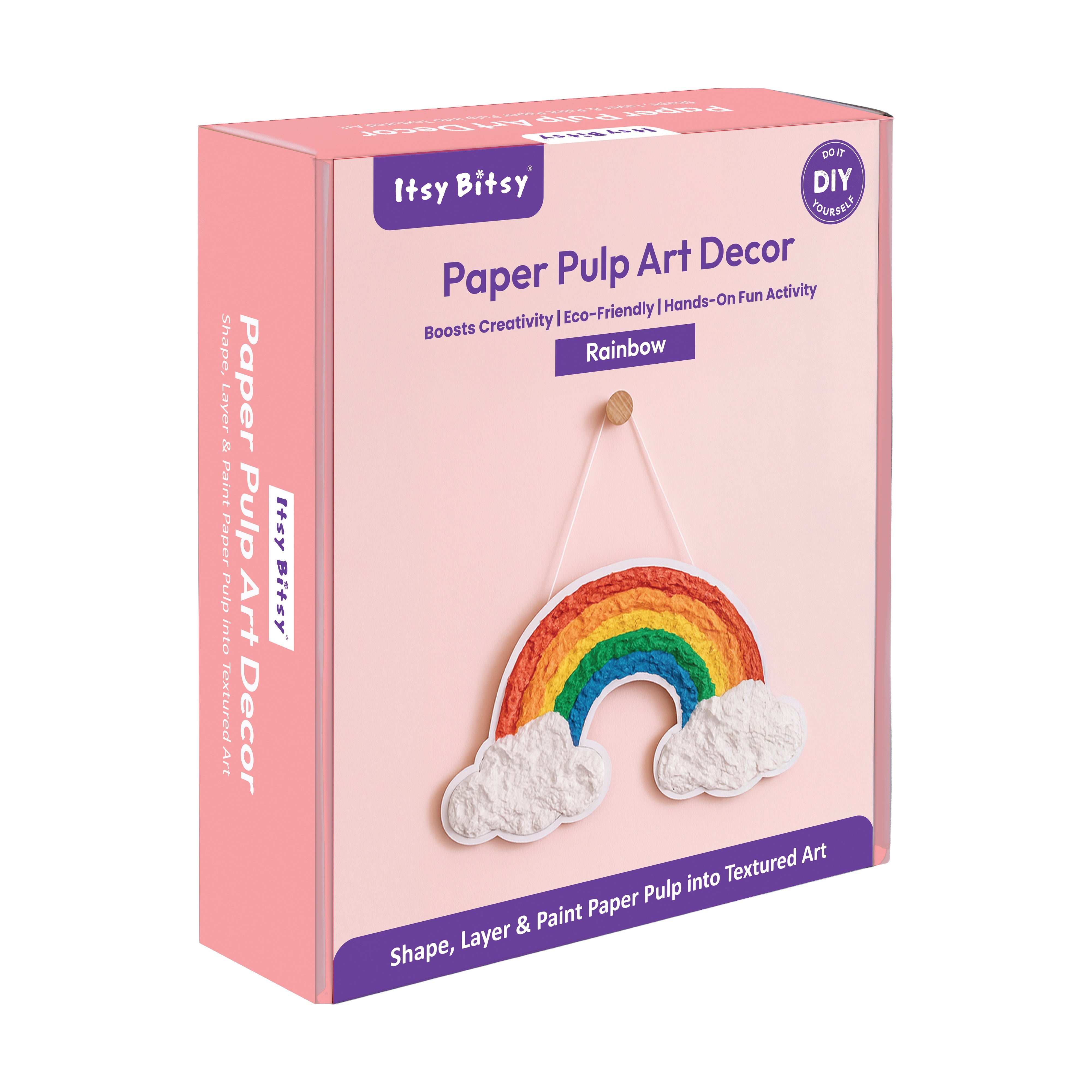 DIY Paper Pulp Art Decor Rainbow Box