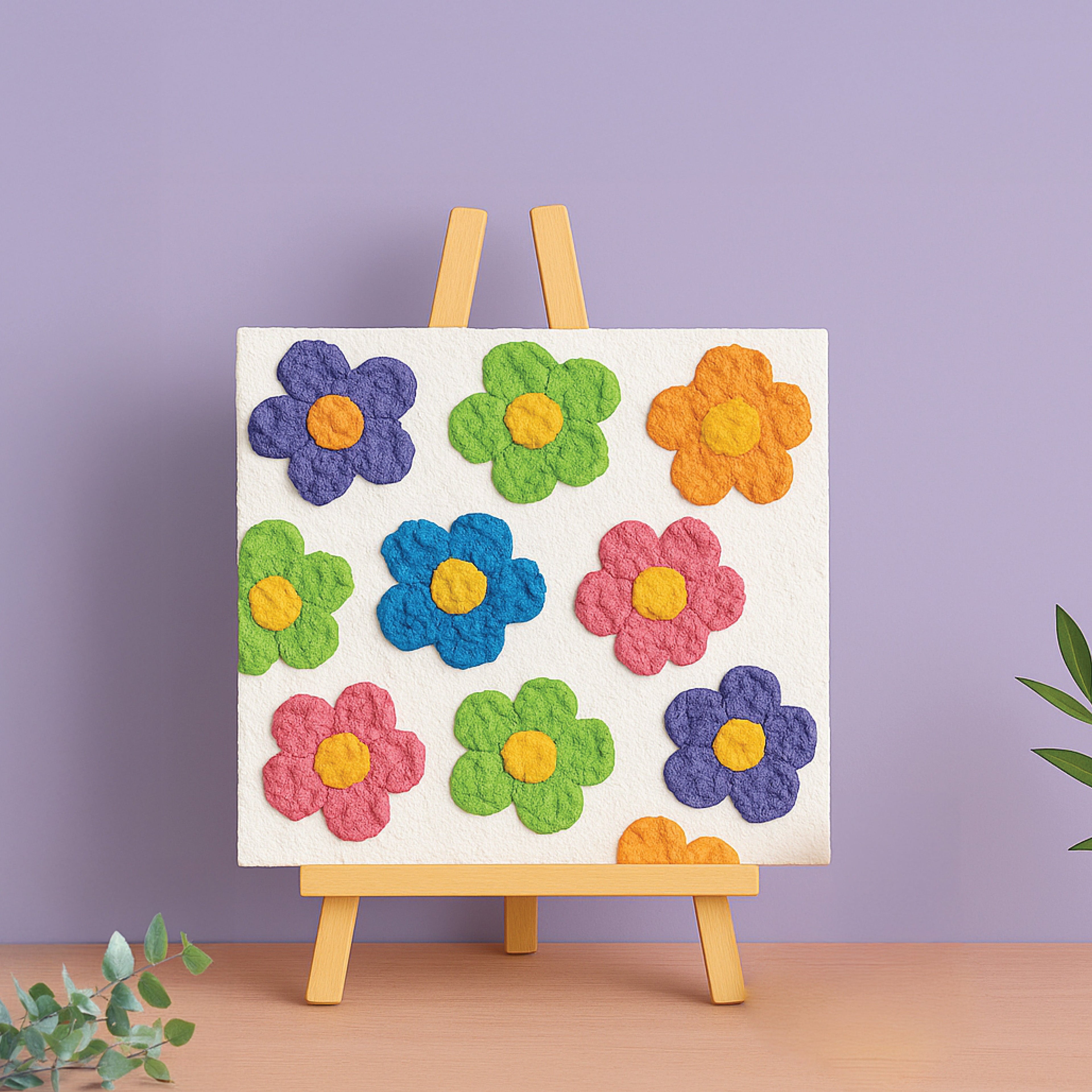 DIY Paper Pulp Art Decor Floral Joy Box