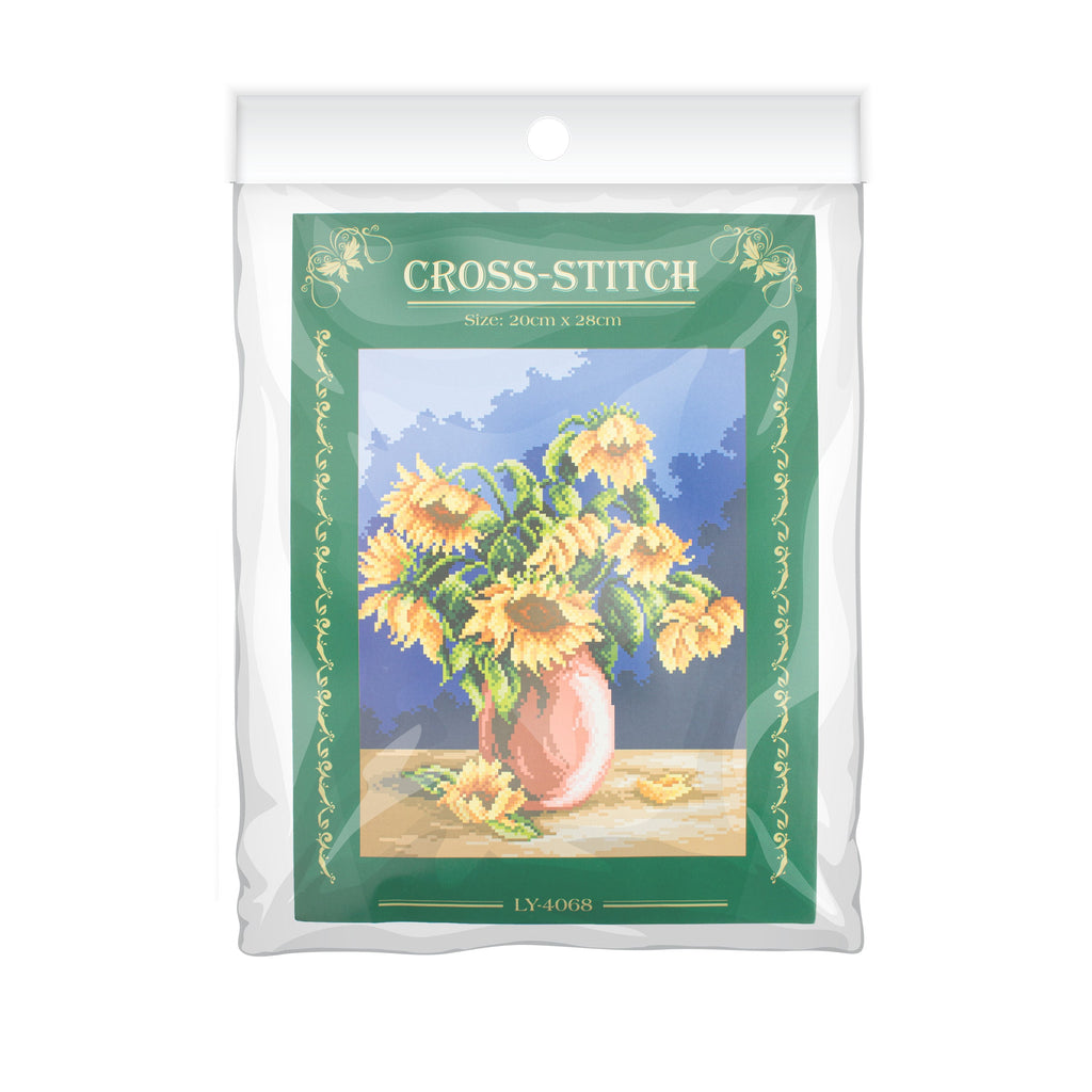 Cross Stitch Kit Sunflower Vase