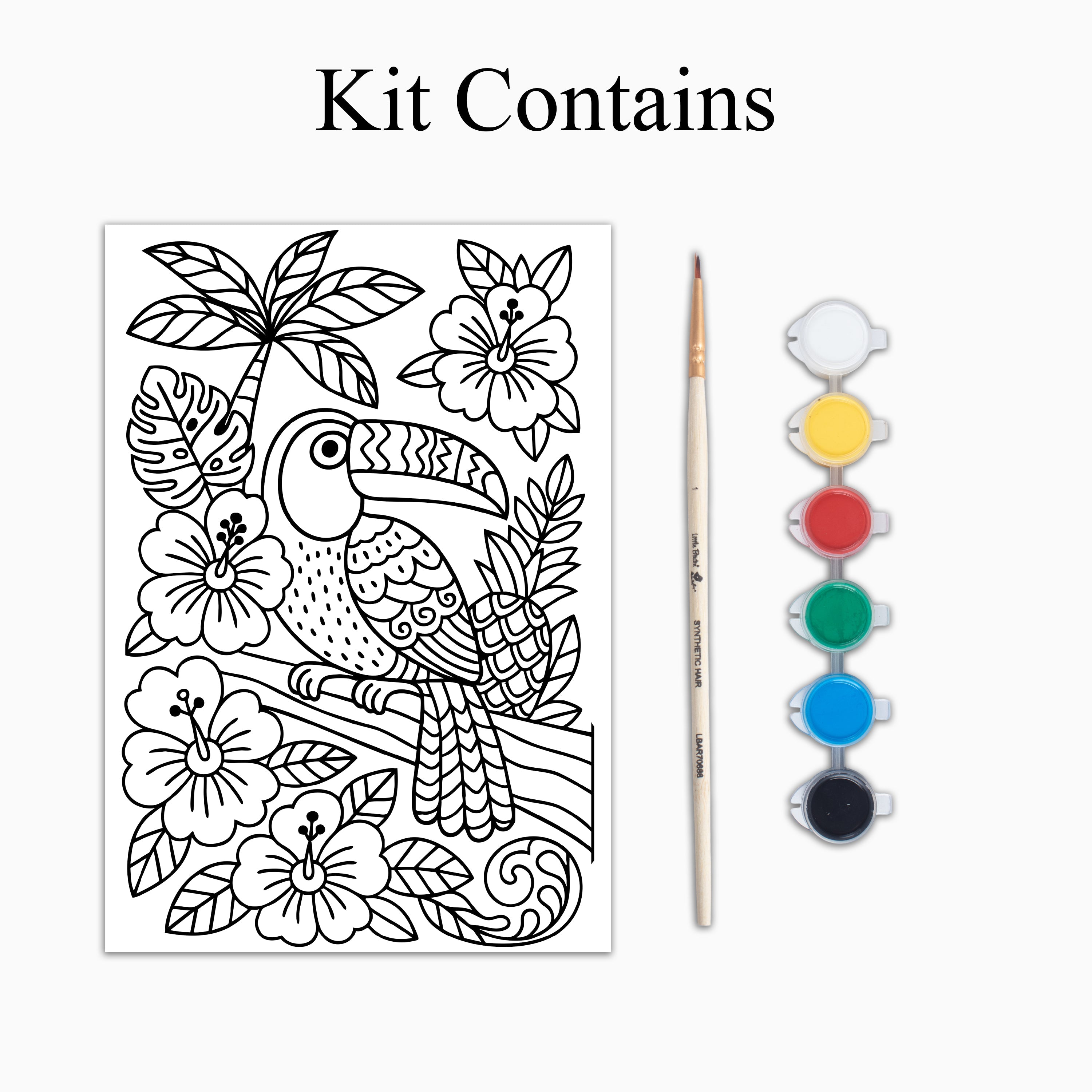 DIY Pre-Printed Painting Kit - Tropical Toucan, 5.83 X 8.27inch