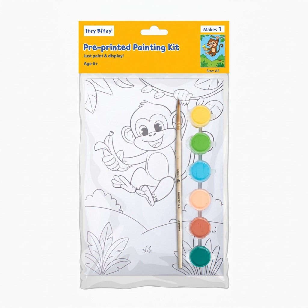 DIY Pre-Printed Painting Kit Forest Monkey 5.83 X 8.27inch