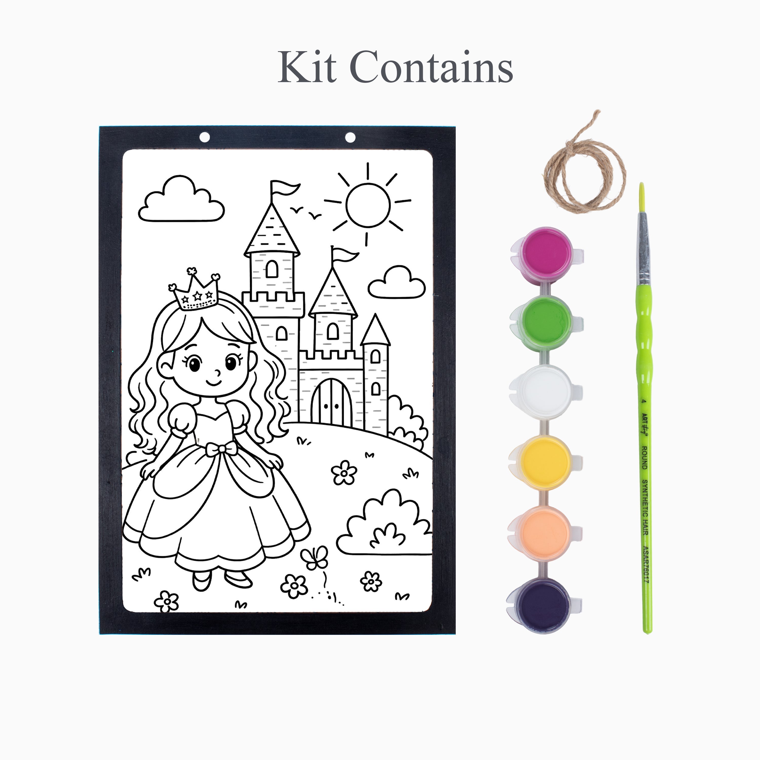 DIY Framed Pre-Printed Hanging Decor Painting Kit - Little Princess, 5.83 X 8.27inch
