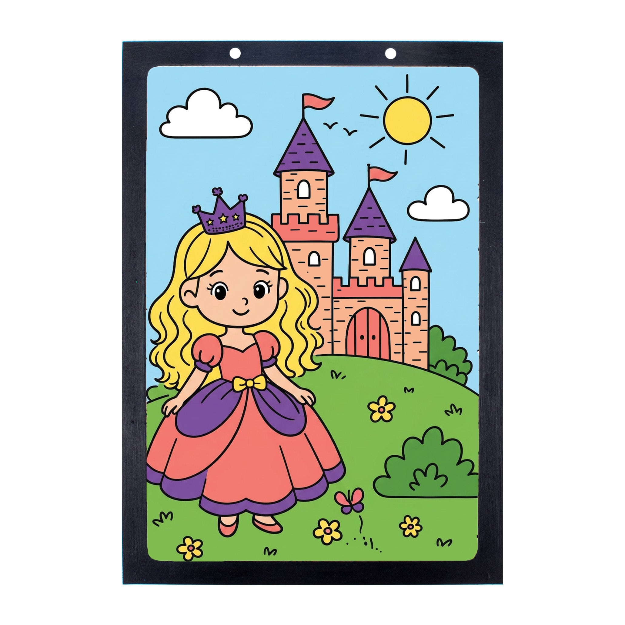 DIY Framed Pre-Printed Hanging Decor Painting Kit - Little Princess, 5.83 X 8.27inch