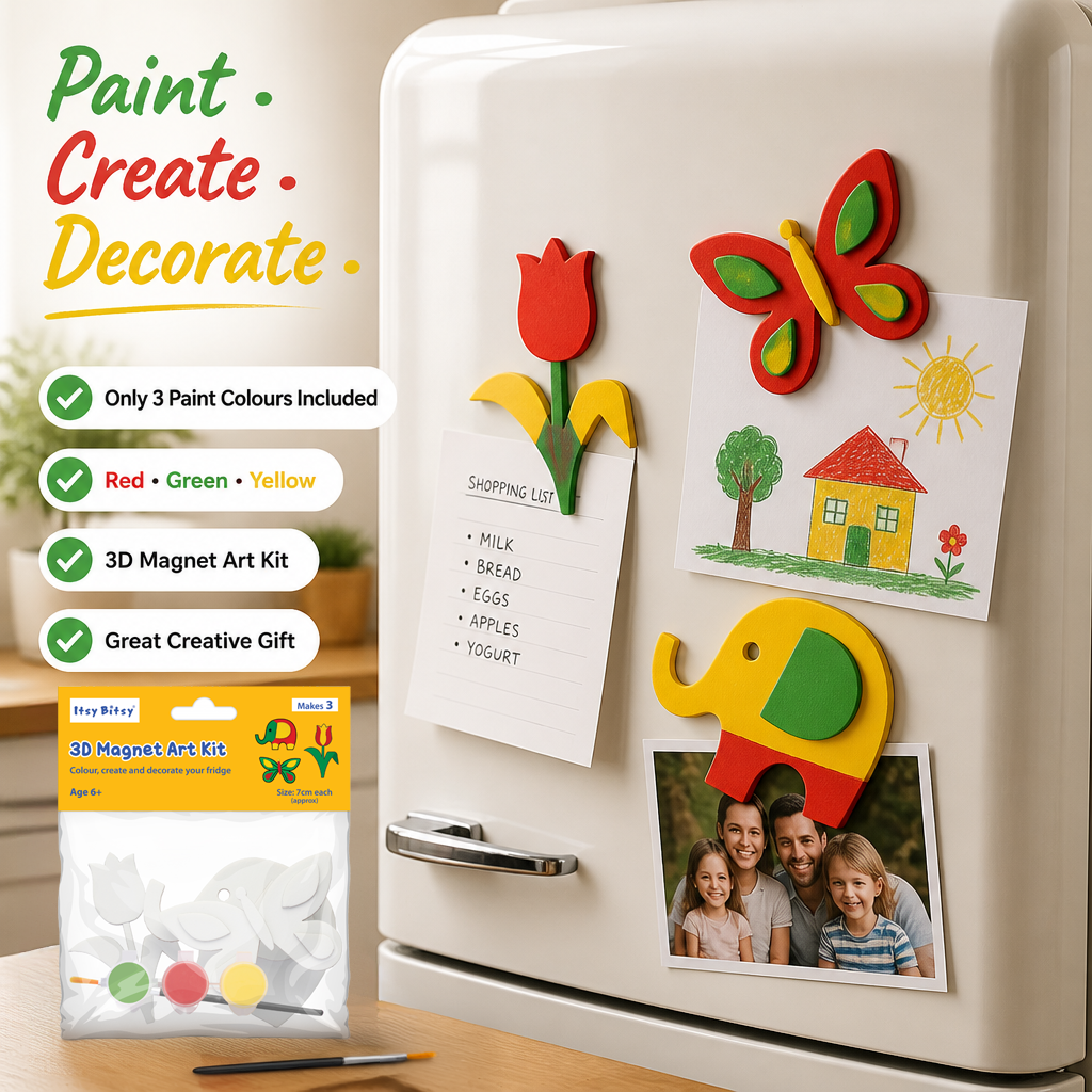 DIY 3D Magnet Art Kit - Nature Friends, 7cm