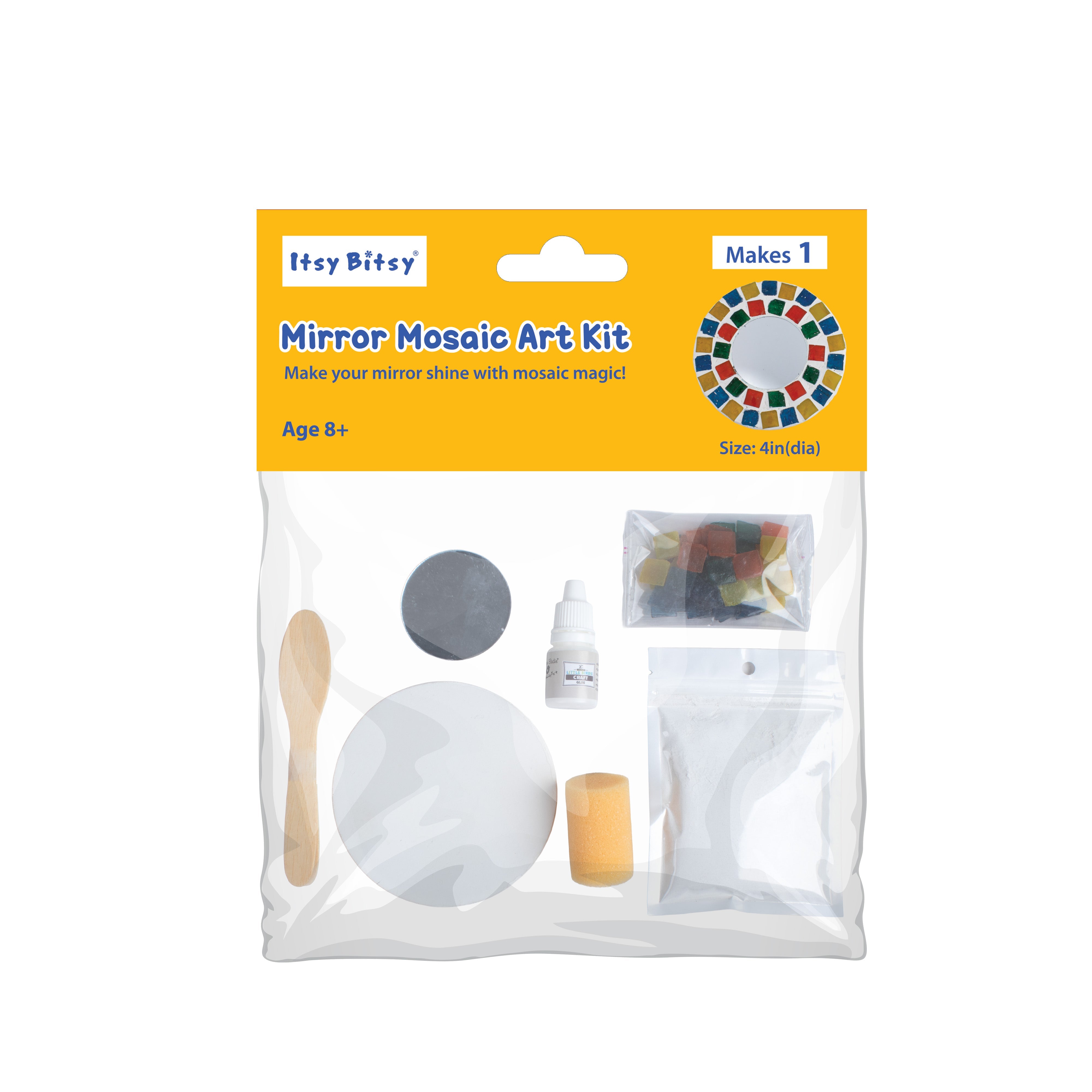 DIY Mirror Mosaic Art Kit - Round, 4 inch Dia