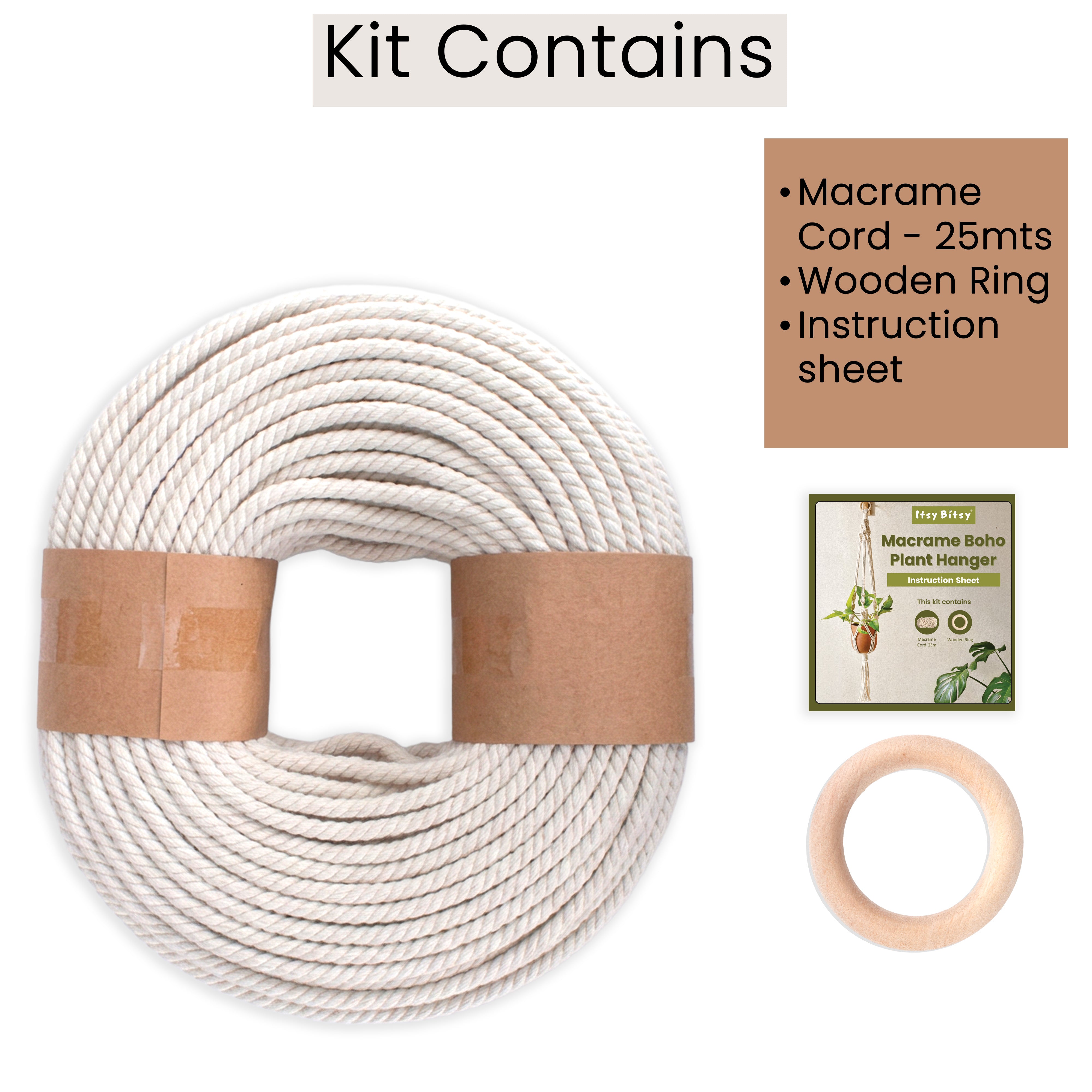 DIY Macrame Boho Plant Hanger Kit BOX IB