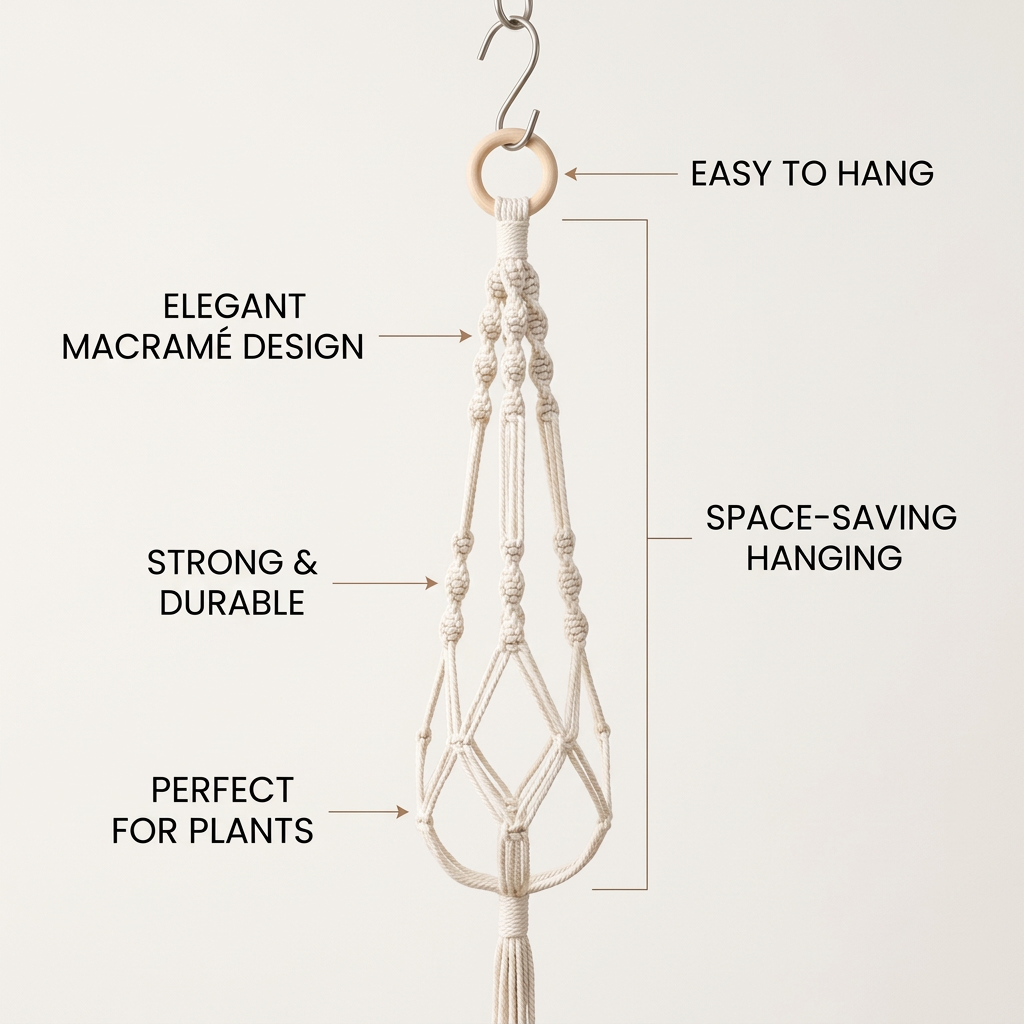DIY Macrame Boho Plant Hanger Kit BOX IB