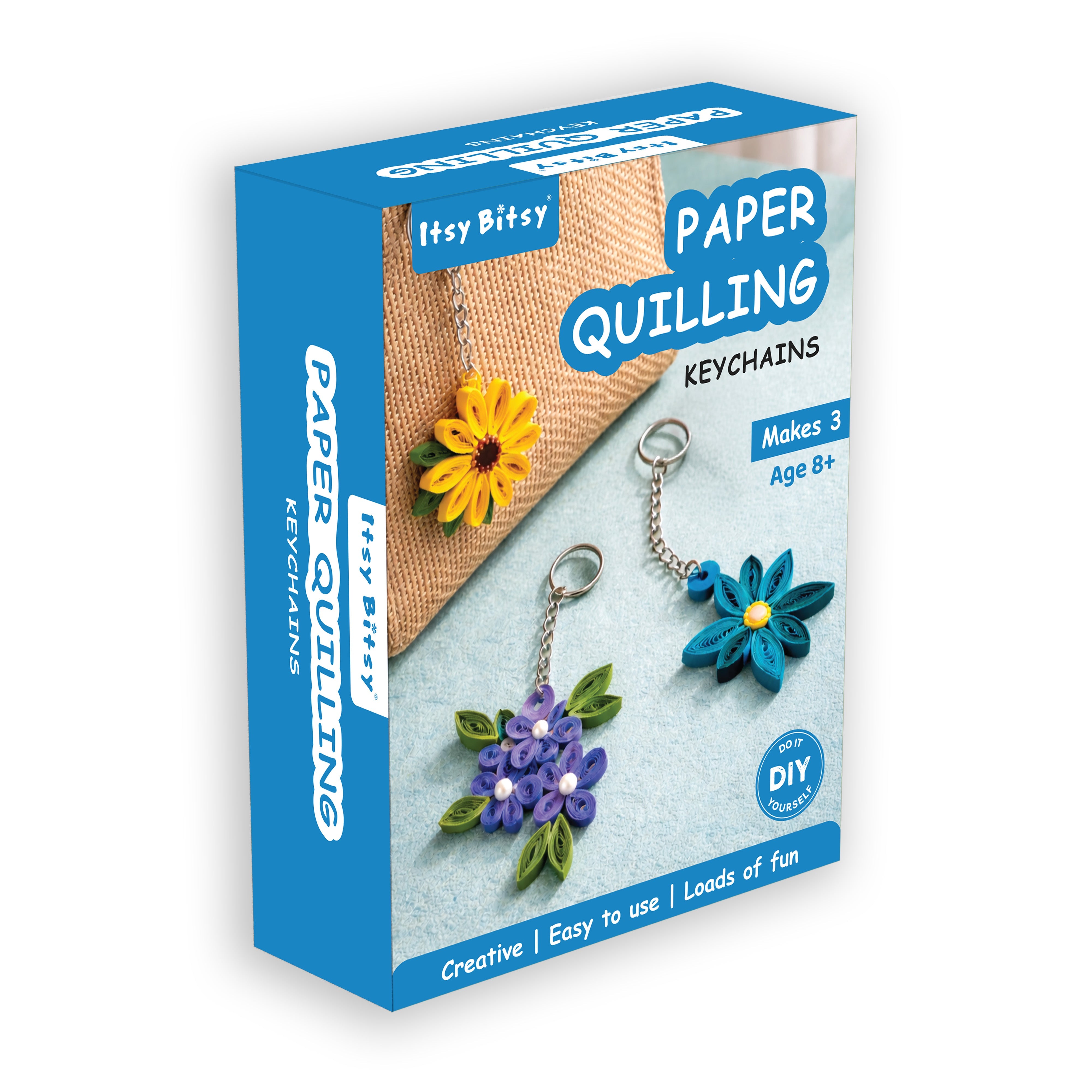 DIY Paper Quilling Kit Keychains Makes 3 BOX IB