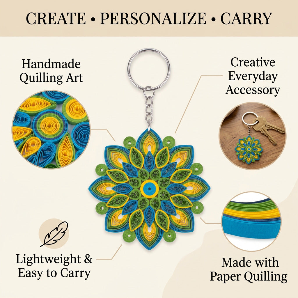 DIY Paper Quilling Kit Keychains Makes 3 BOX IB