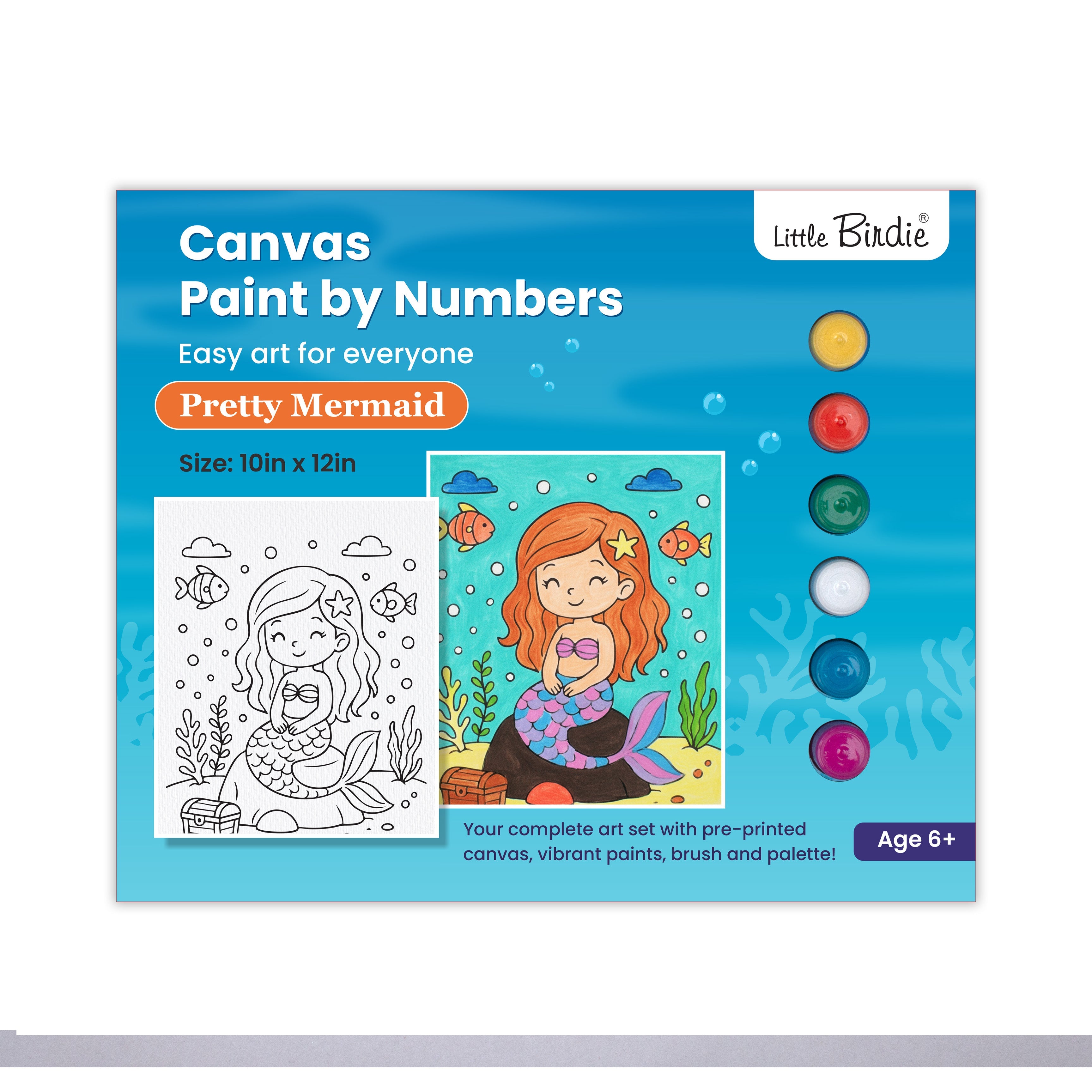 DIY Paint By Numbers Kit Pretty Mermaid 10 X 12 inch 1pc