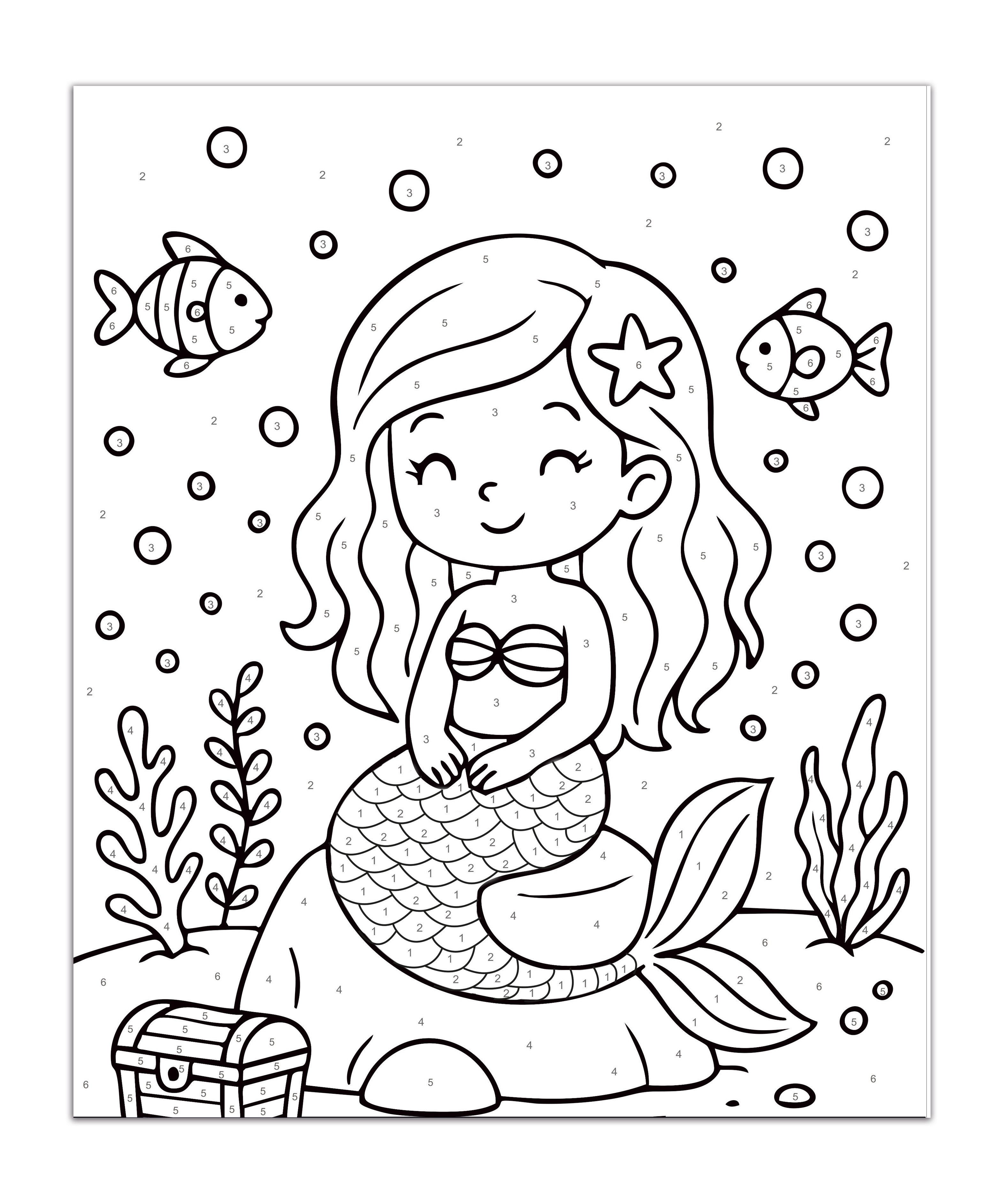 DIY Paint By Numbers Kit Pretty Mermaid 10 X 12 inch 1pc